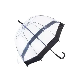 Belami by Knirps Clear POE Dome Stick Umbrella With 10 cm Wide Black Border