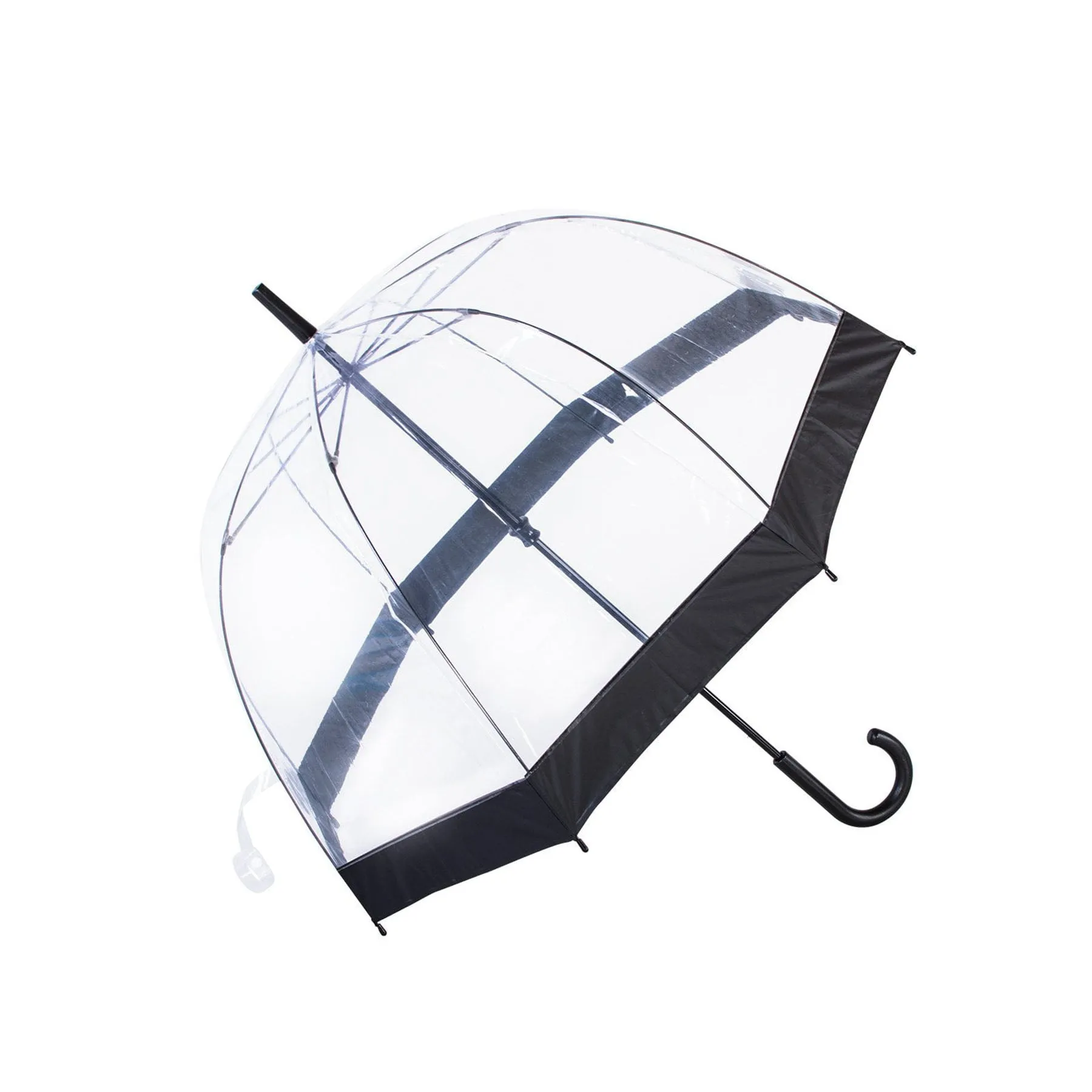 Belami by Knirps Clear POE Dome Stick Umbrella With 10 cm Wide Black Border