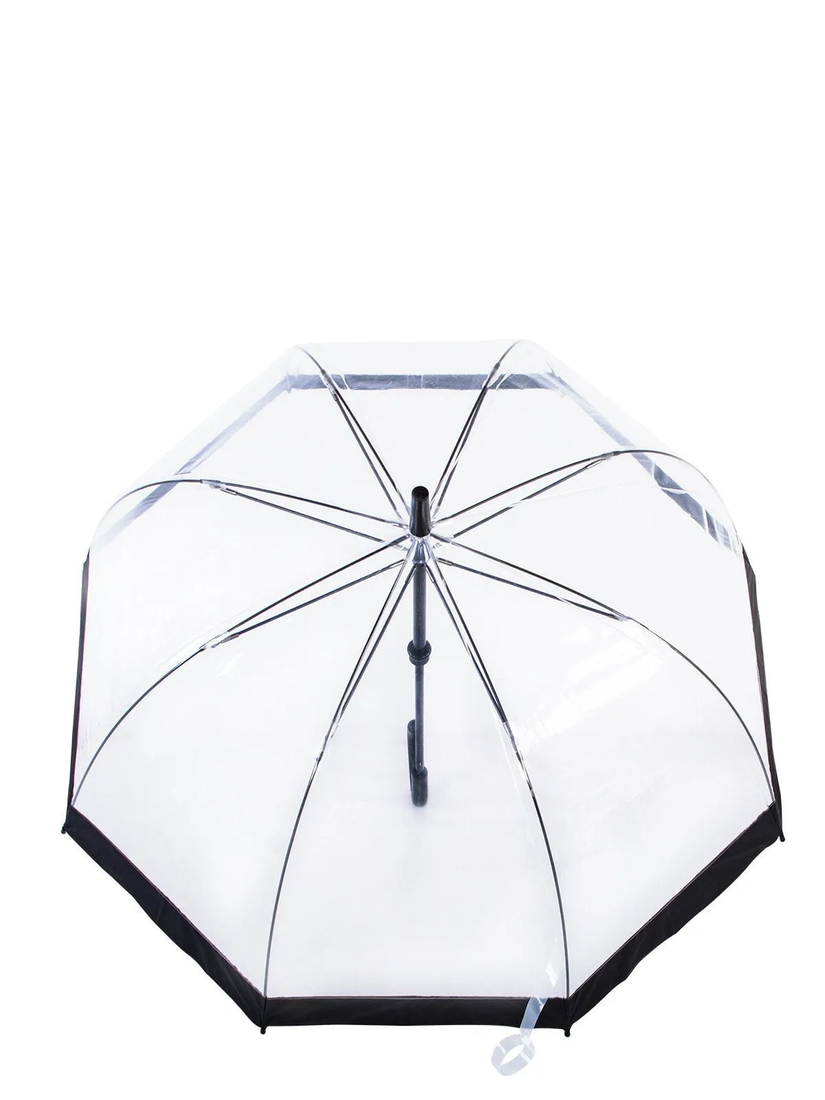Belami by Knirps Clear POE Dome Stick Umbrella With 10 cm Wide Black Border