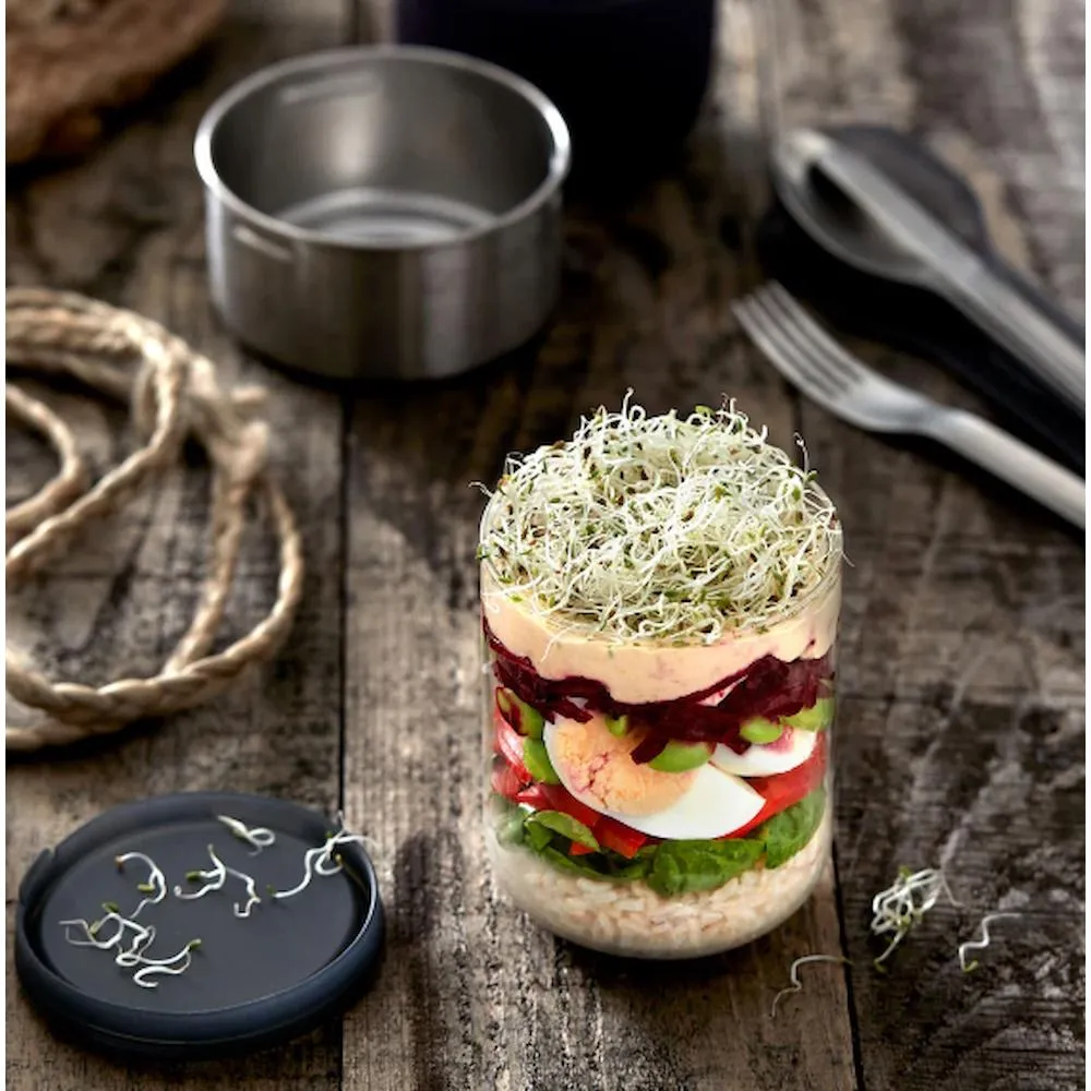 Black   Blum Glass Lunch Pot - 450ml