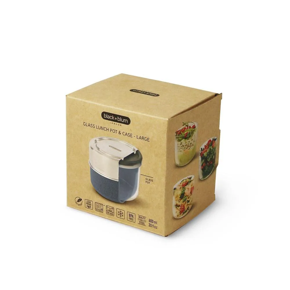 Black   Blum Glass Lunch Pot - 600ml