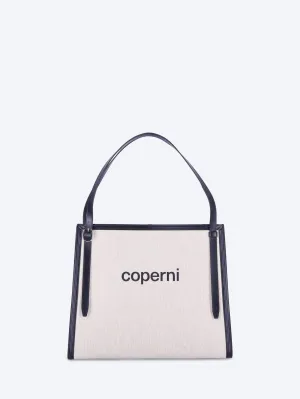 Branded canvas belt tote bag