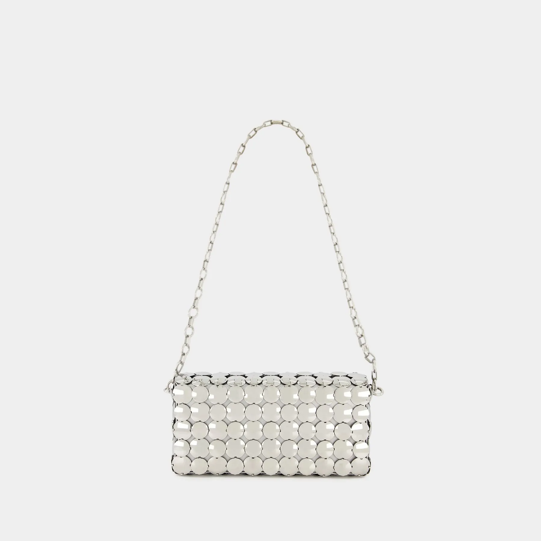 Button Baguette Crossbody  - Paco Rabanne - Silver