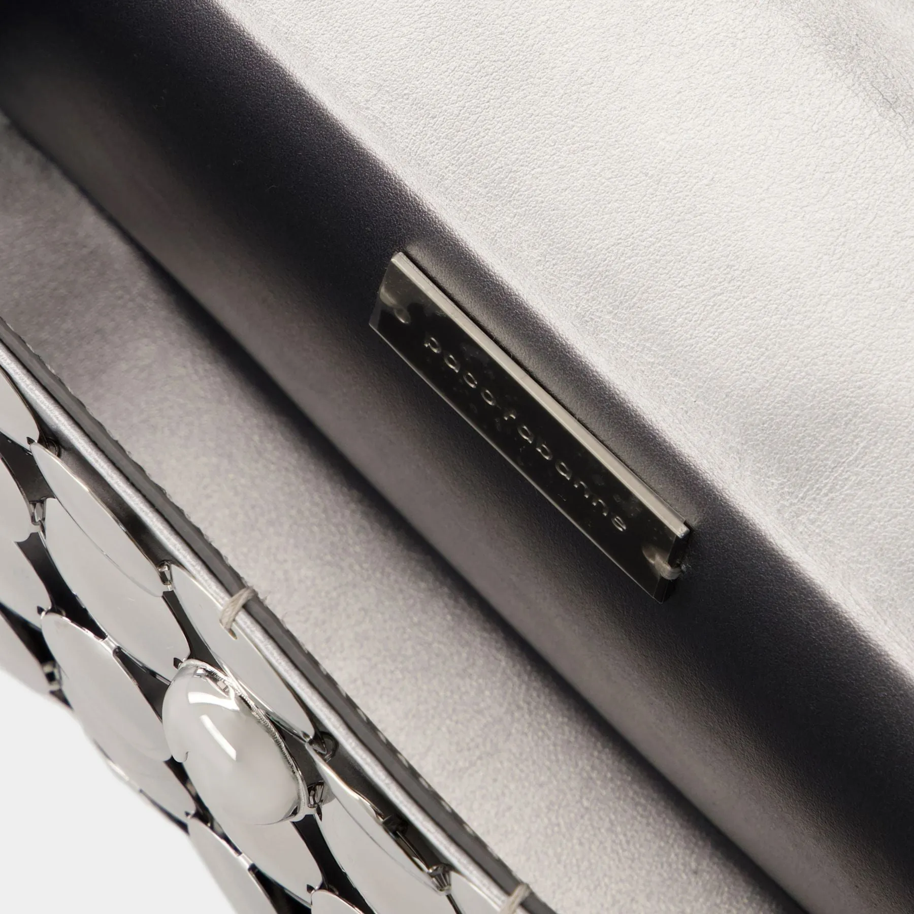 Button Baguette Crossbody  - Paco Rabanne - Silver