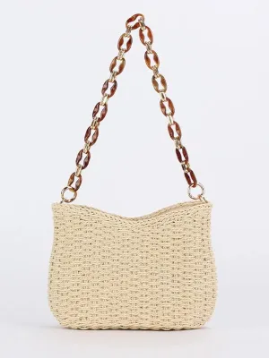 Chain Raffia Bag