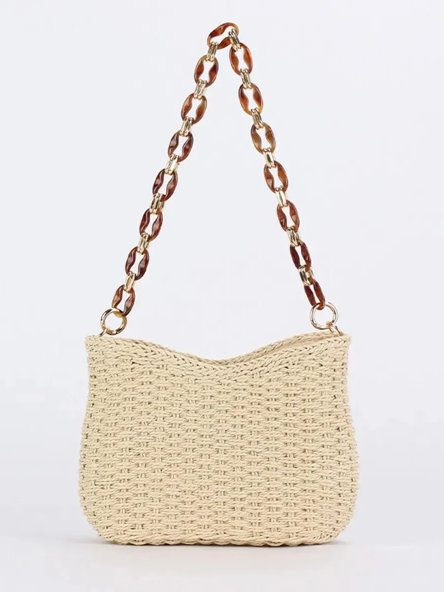 Chain Raffia Bag