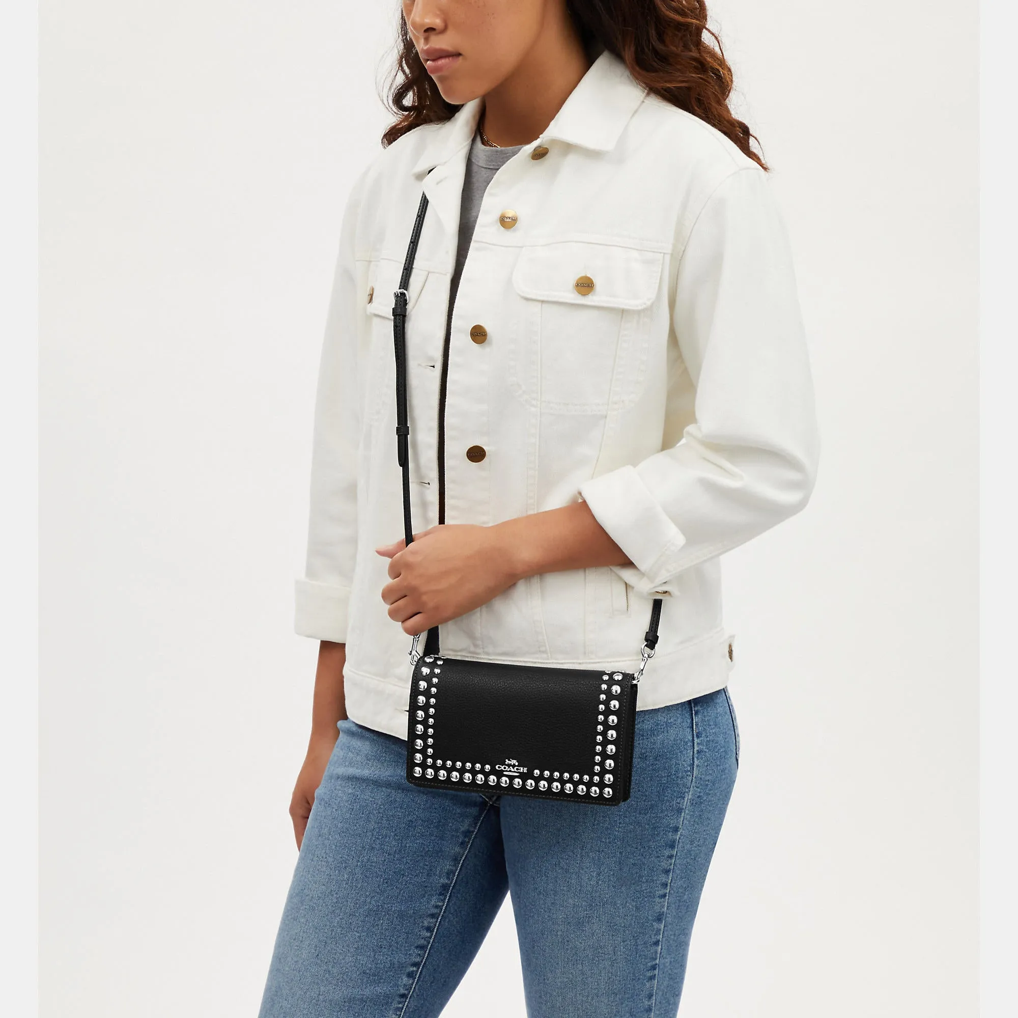 Coach Outlet Anna Foldover Clutch Crossbody With Rivets