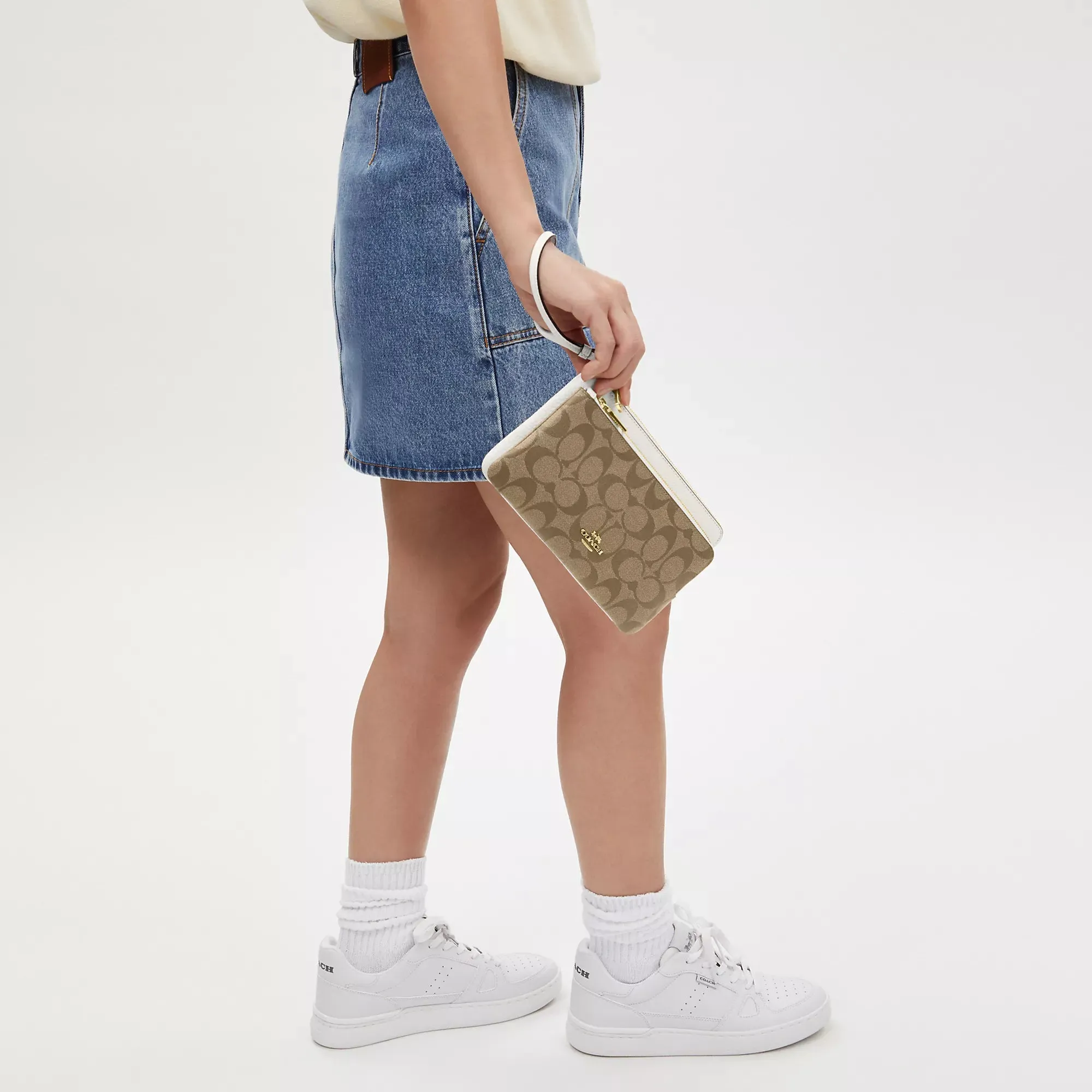 Coach Outlet Double Zip Wallet In Signature Canvas