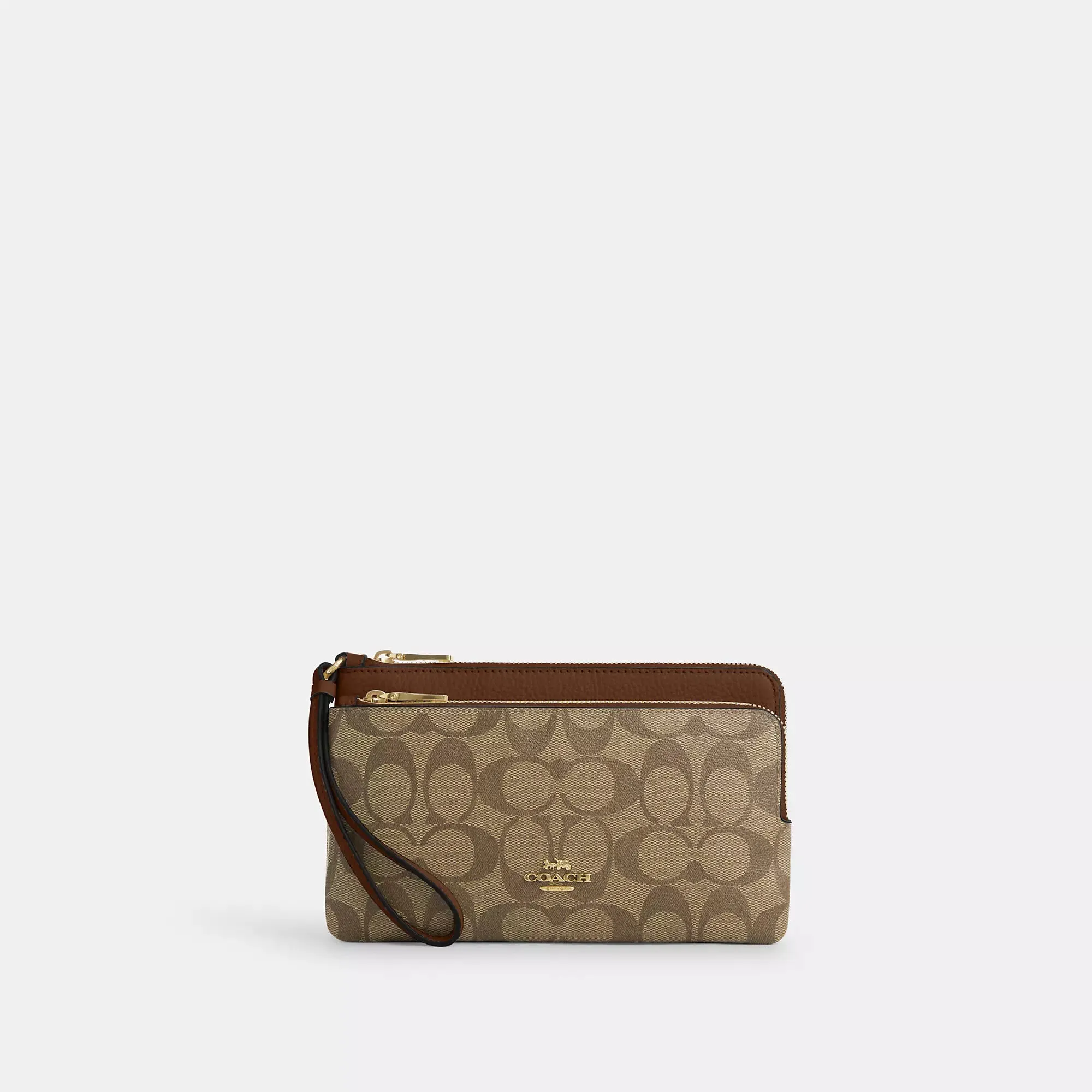 Coach Outlet Double Zip Wallet In Signature Canvas