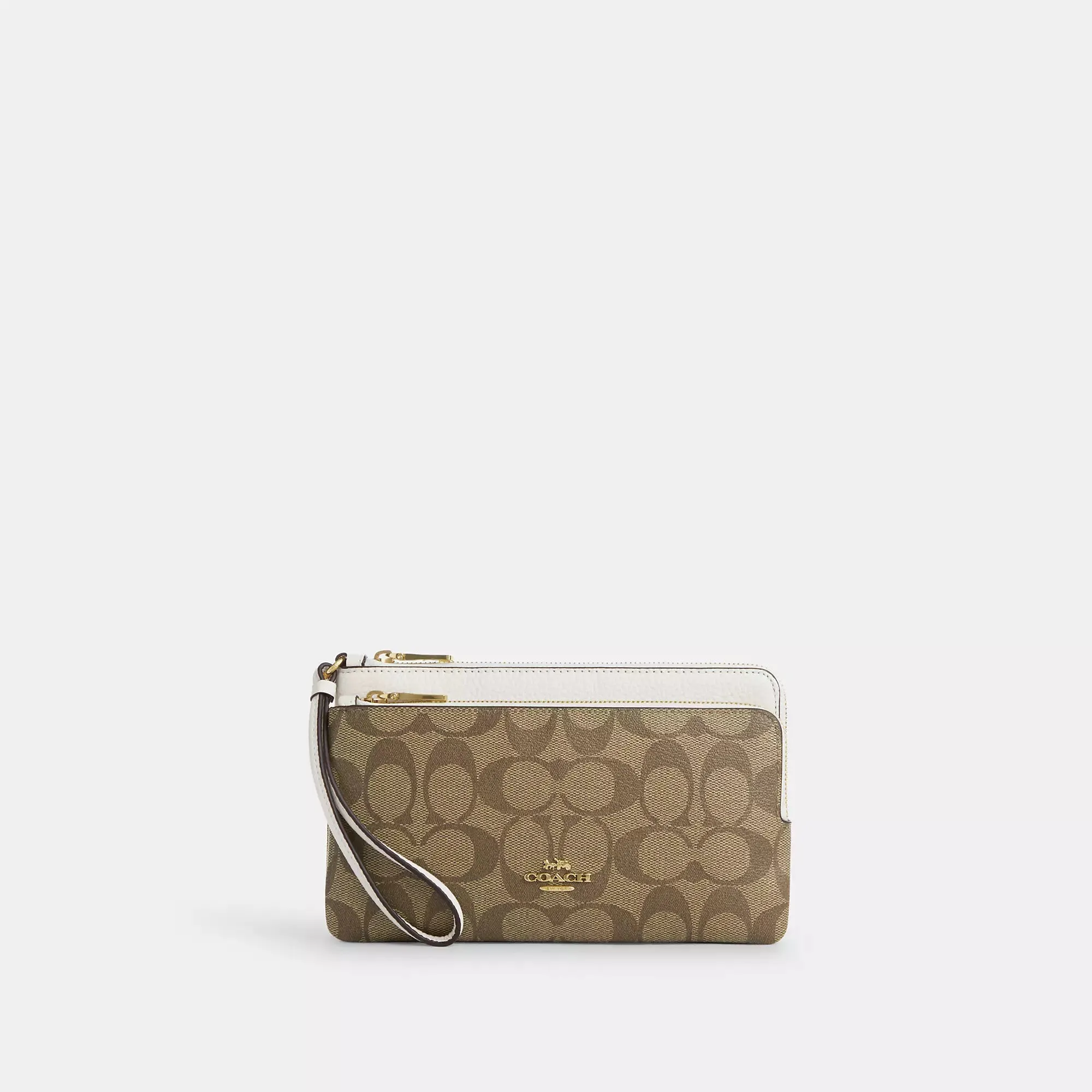 Coach Outlet Double Zip Wallet In Signature Canvas