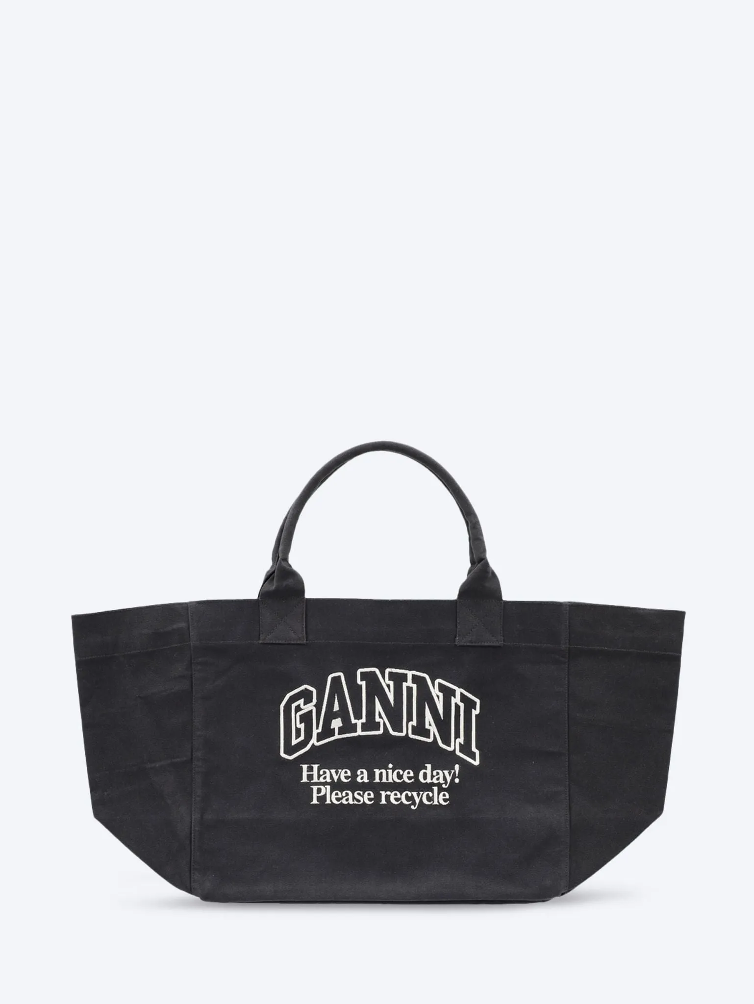Contrasted logo shopper bag