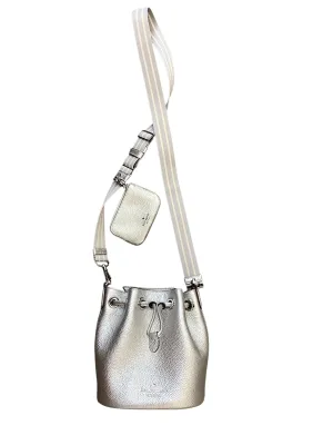Crossbody Designer By Kate Spade In Silver, Size:Medium