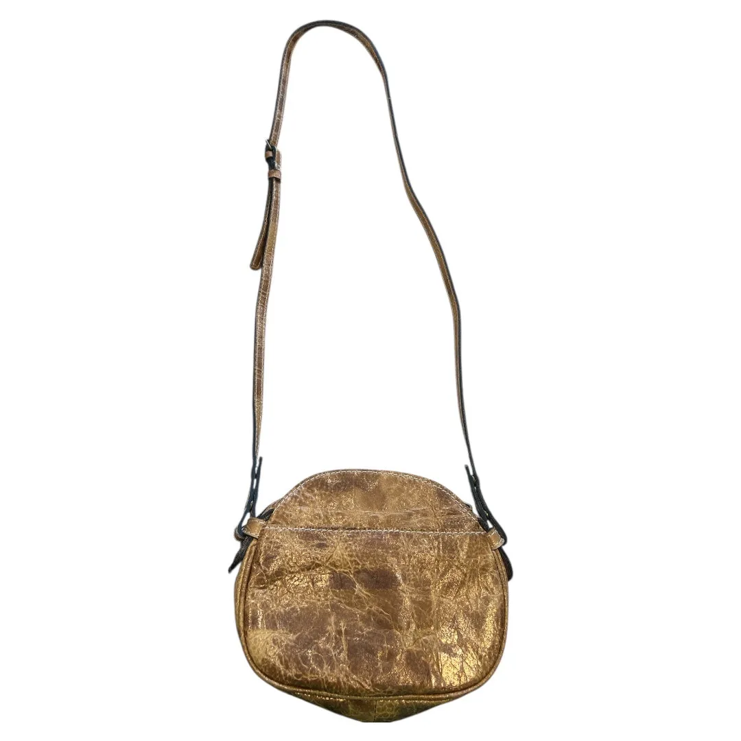 Crossbody Designer By Patricia Nash In Gold, Size:Small