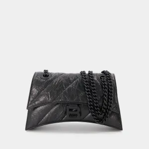 Crush Chain S Hobo Bag - Balenciaga -  Black - Leather