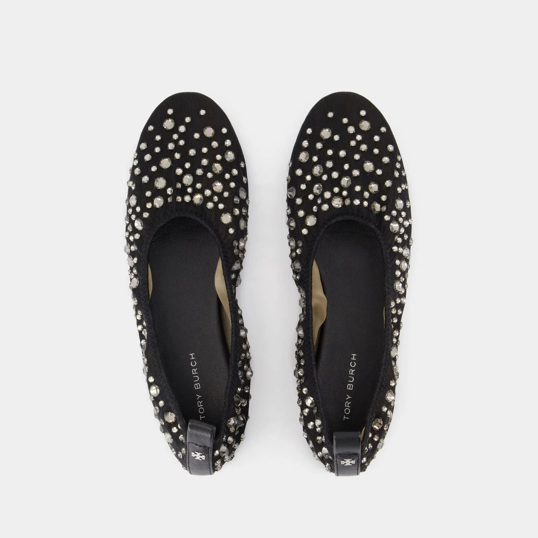 Crystal Ballerinas - Tory Burch - Nylon - Black