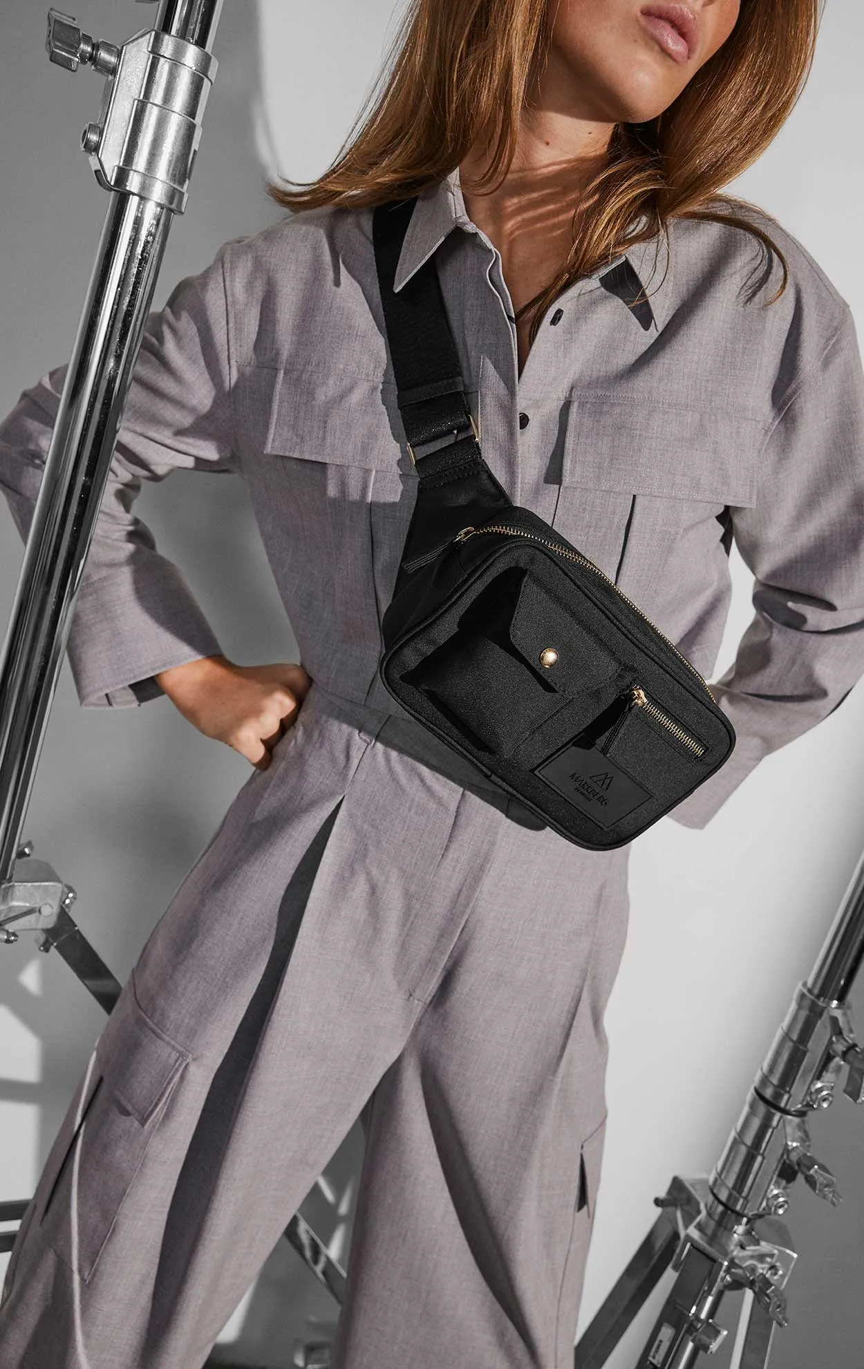 DarlaMBG Bum Bag, Monochrome, Gold