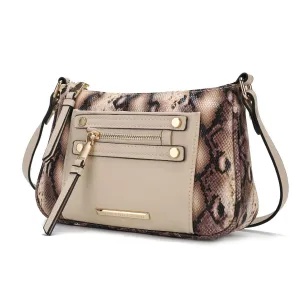 Essie Snake embossed Vegan Leather Crossbody