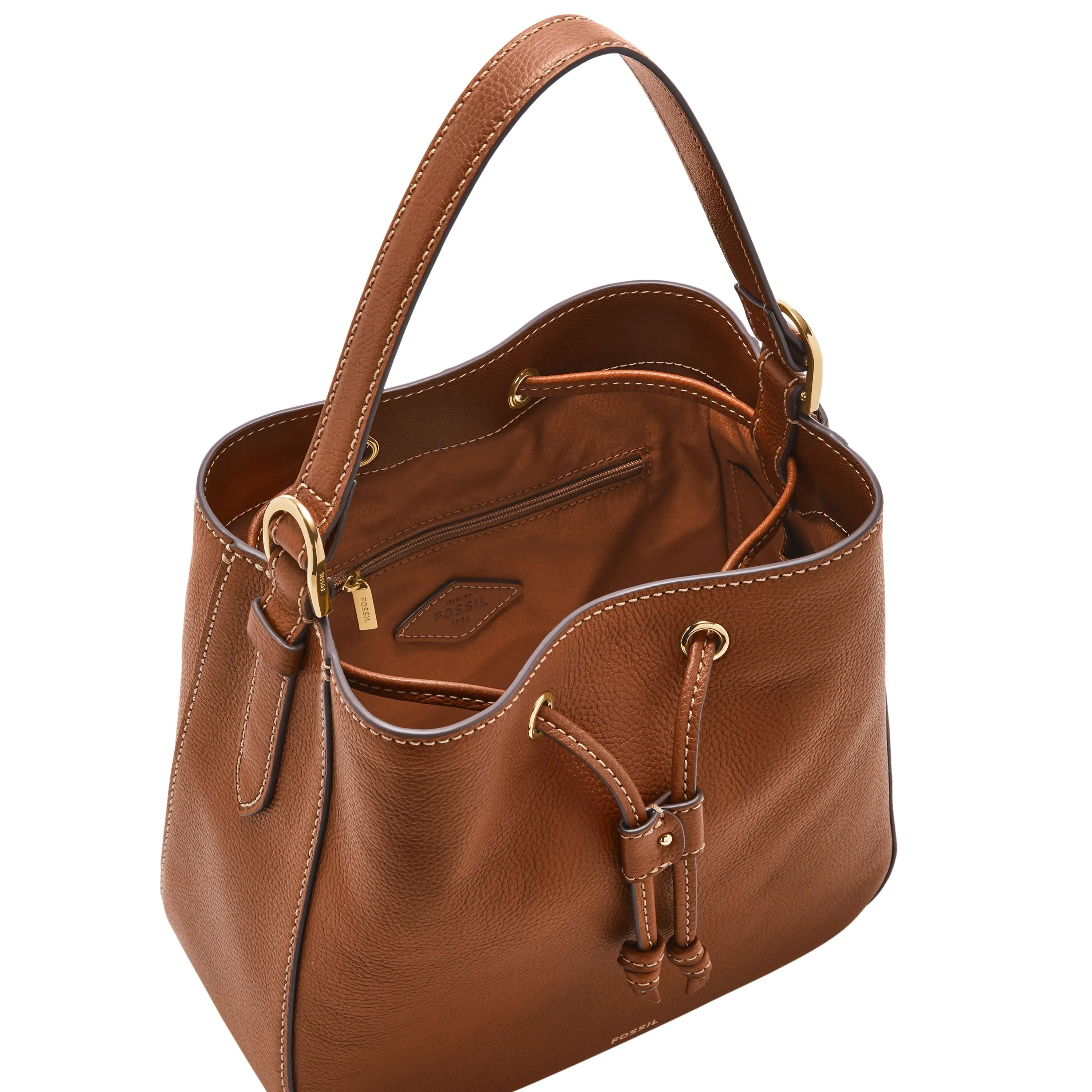 Fossil Women's Tessa LiteHide Leather Bucket Crossbody, SHB3172001