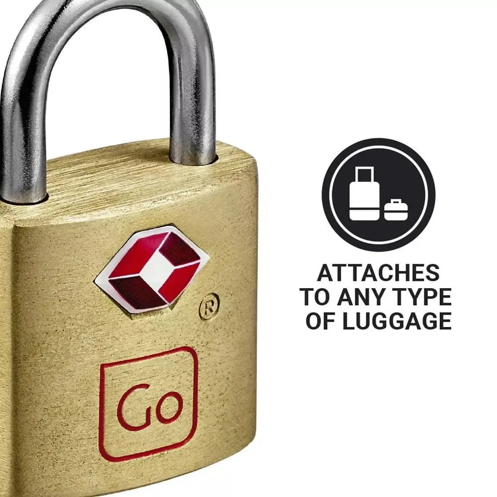 Go Travel Classic Brass Key Twin Padlocks TSA