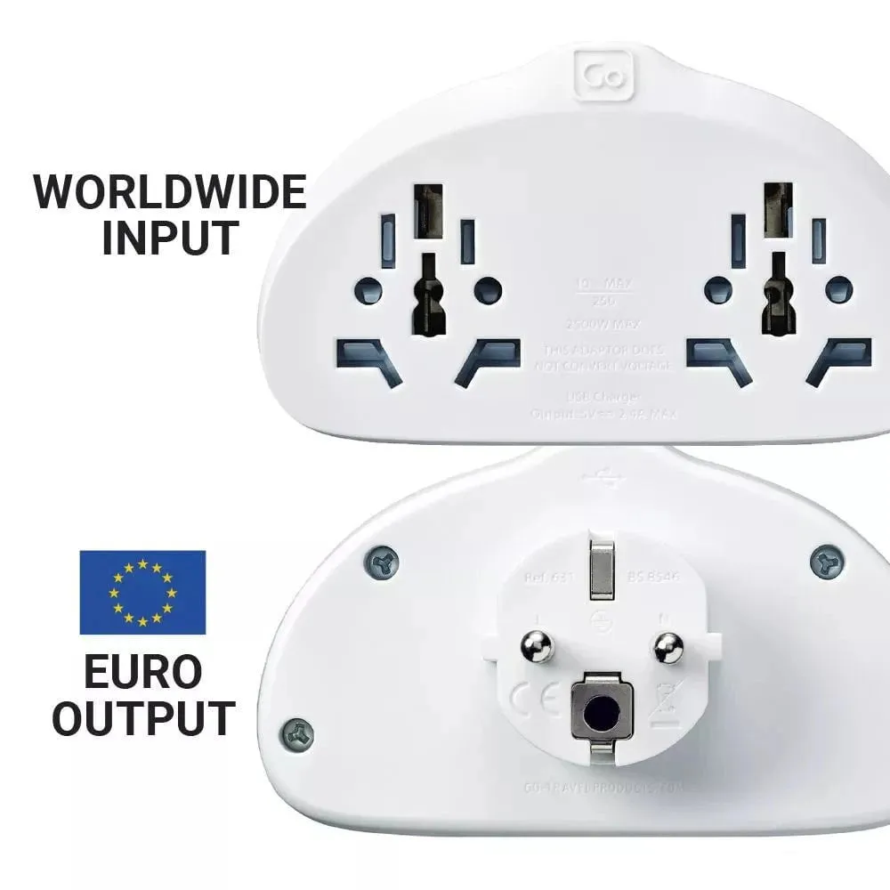 Go Travel World-EU Adaptor Duo   USB