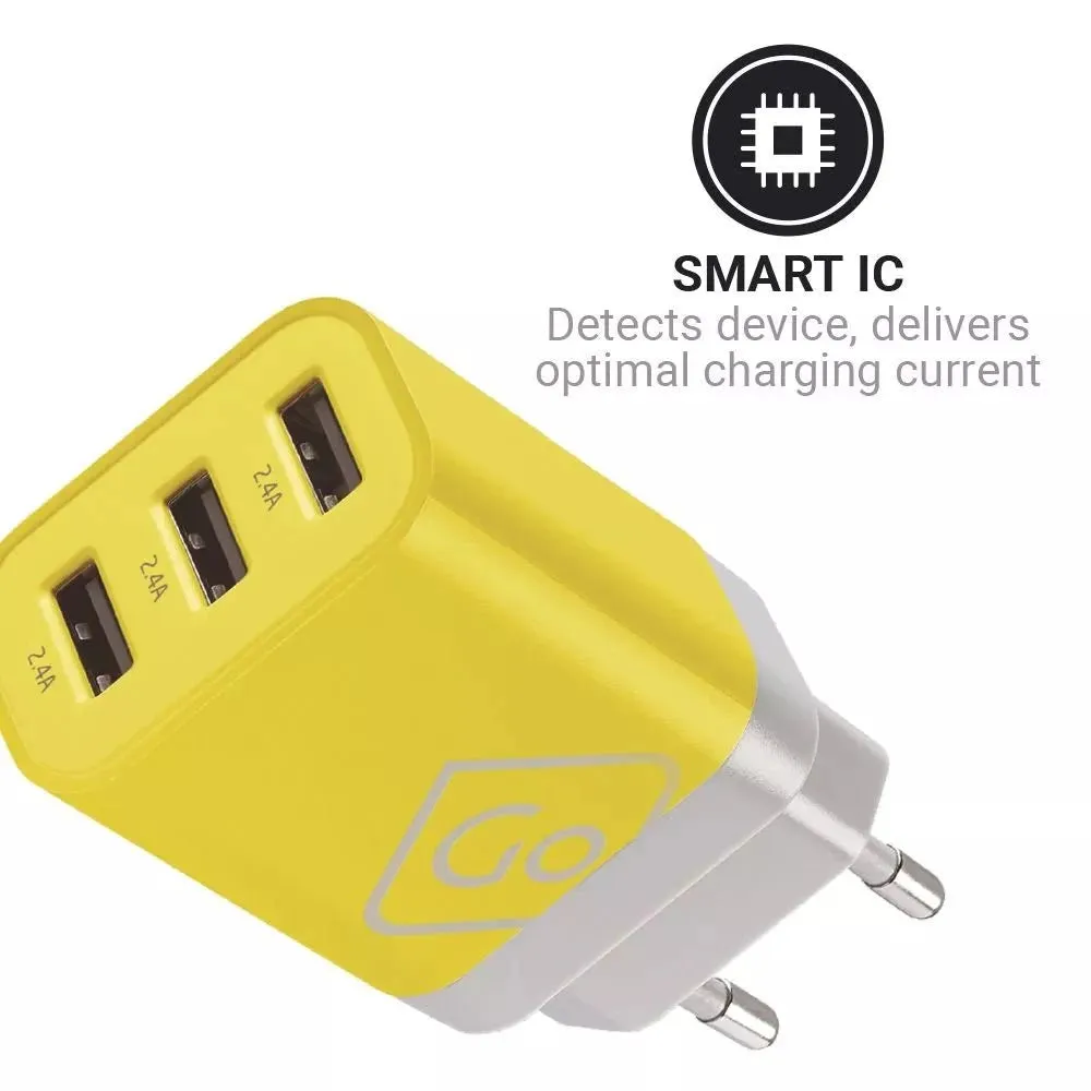 Go Travel Worldwide 3 Port USB-A Charger