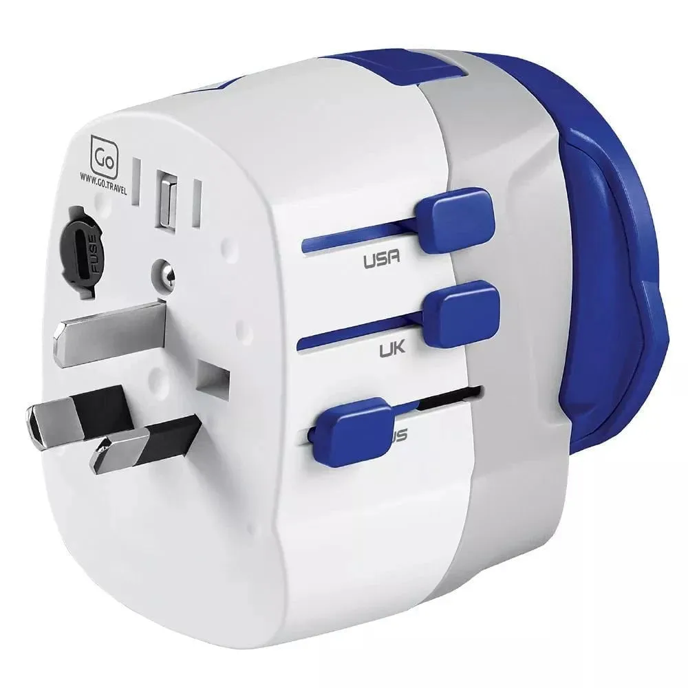 Go Travel Worldwide Adaptor   USB-A & USB-C