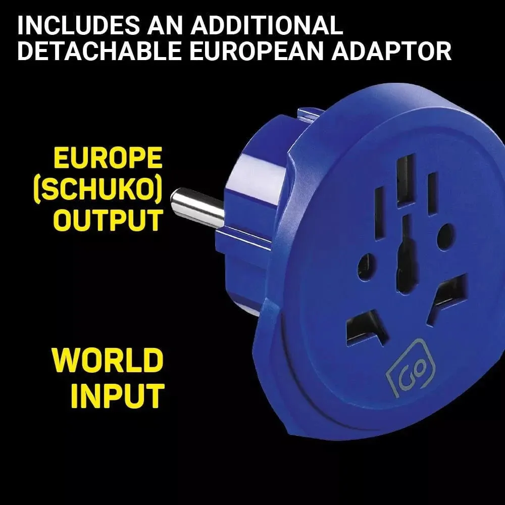 Go Travel Worldwide Adaptor   USB-A & USB-C