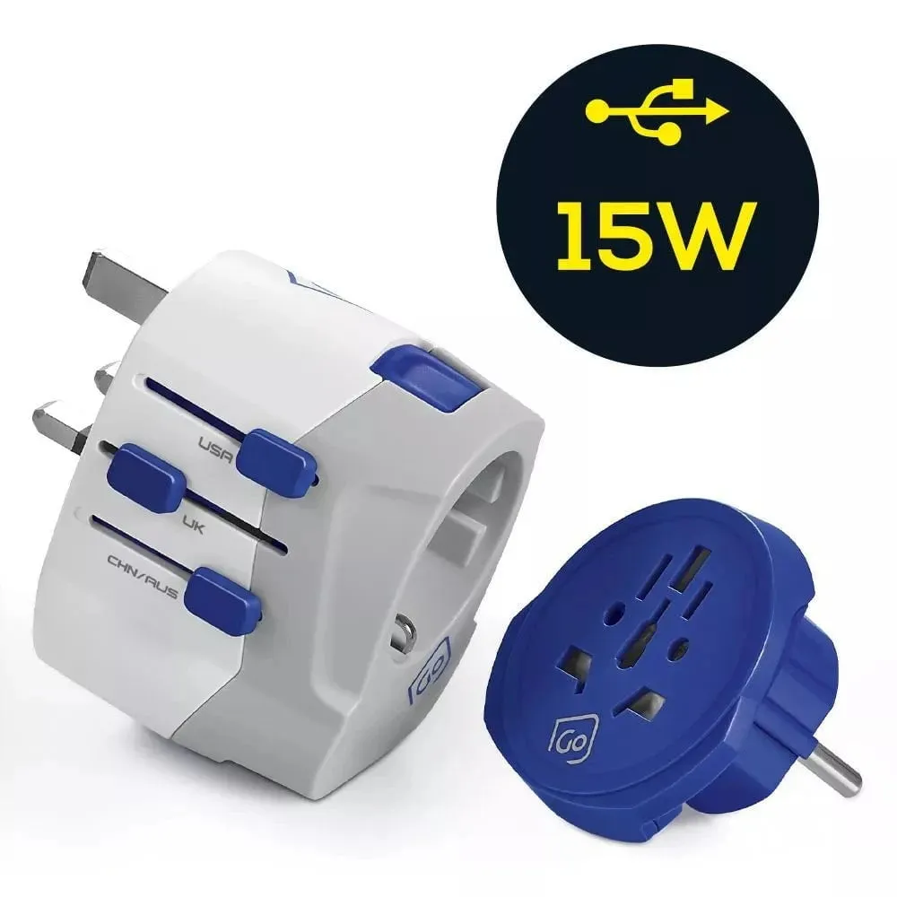 Go Travel Worldwide Adaptor   USB-A & USB-C
