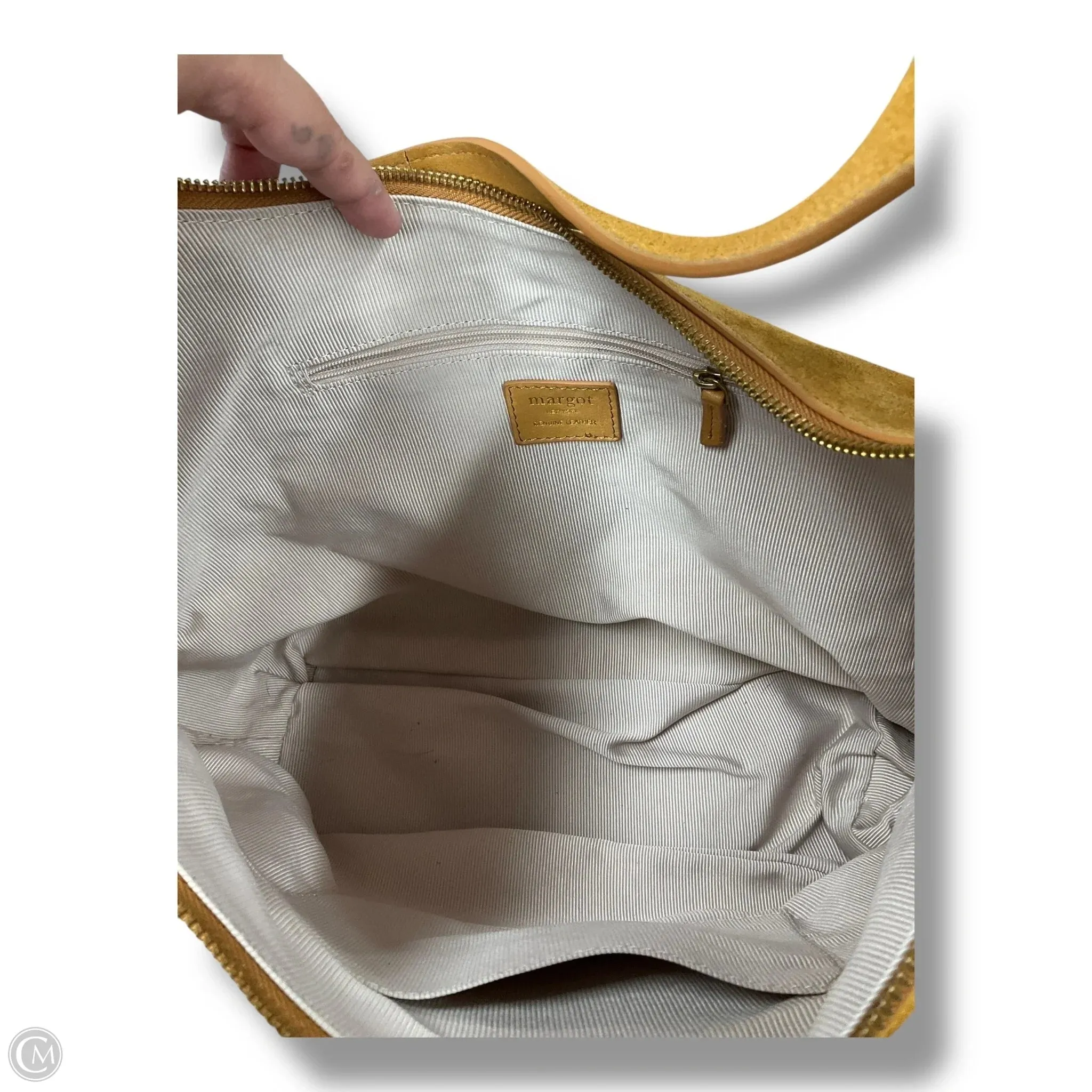 Handbag Leather By Margot, Size: Medium