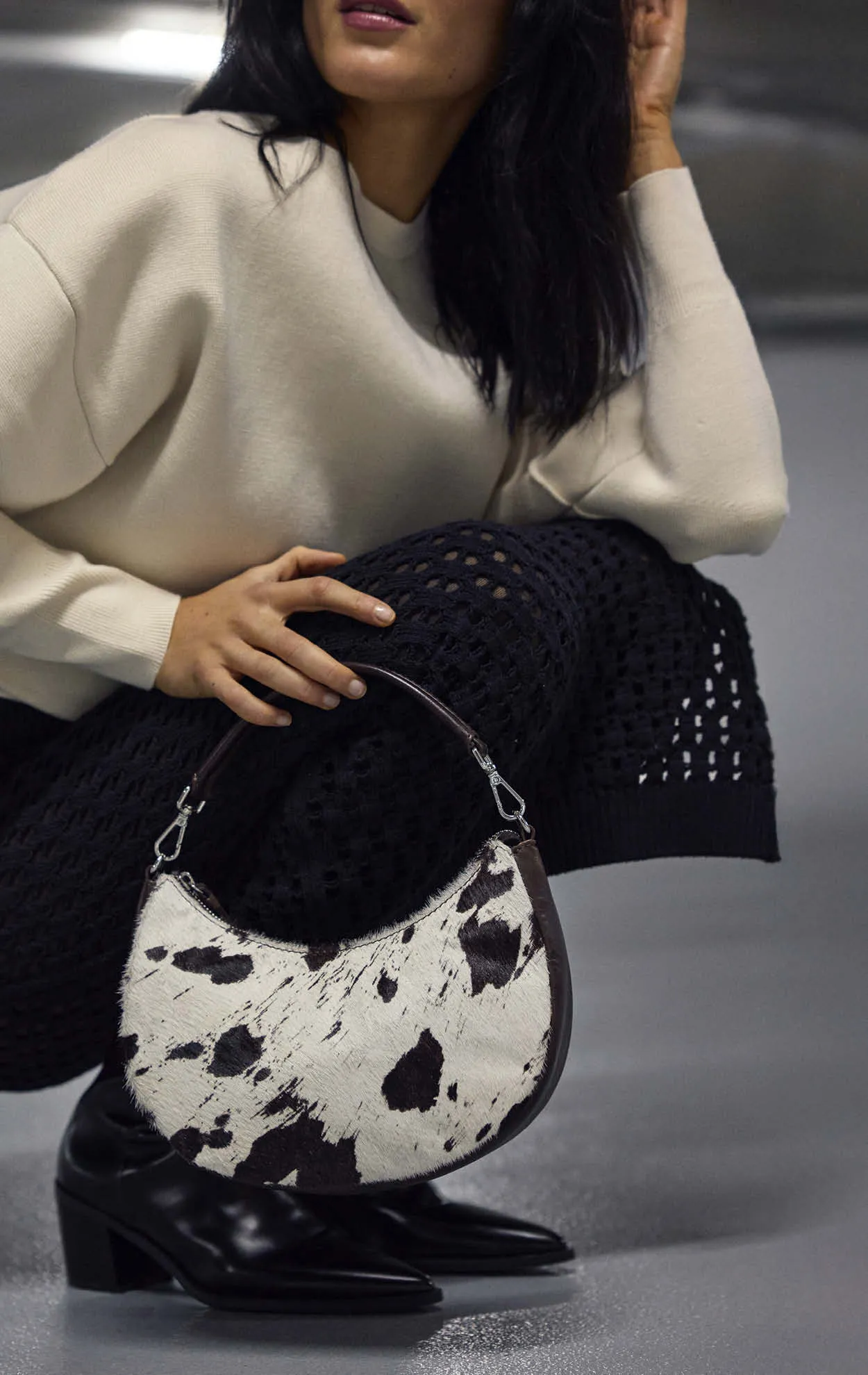 HeliaMBG Crossbody Bag, Cow Print