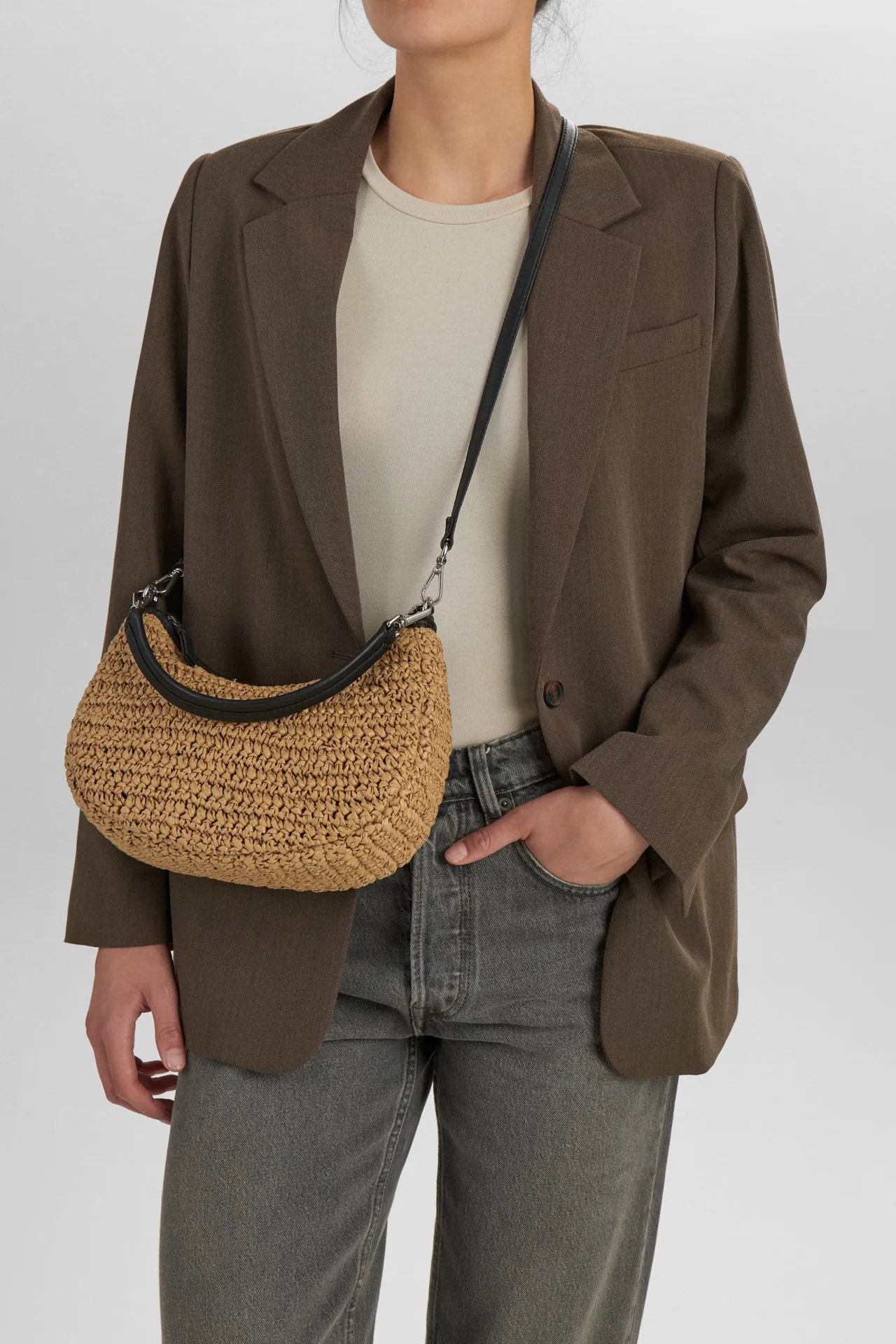 HeliaMBG Crossbody Bag, Raffia