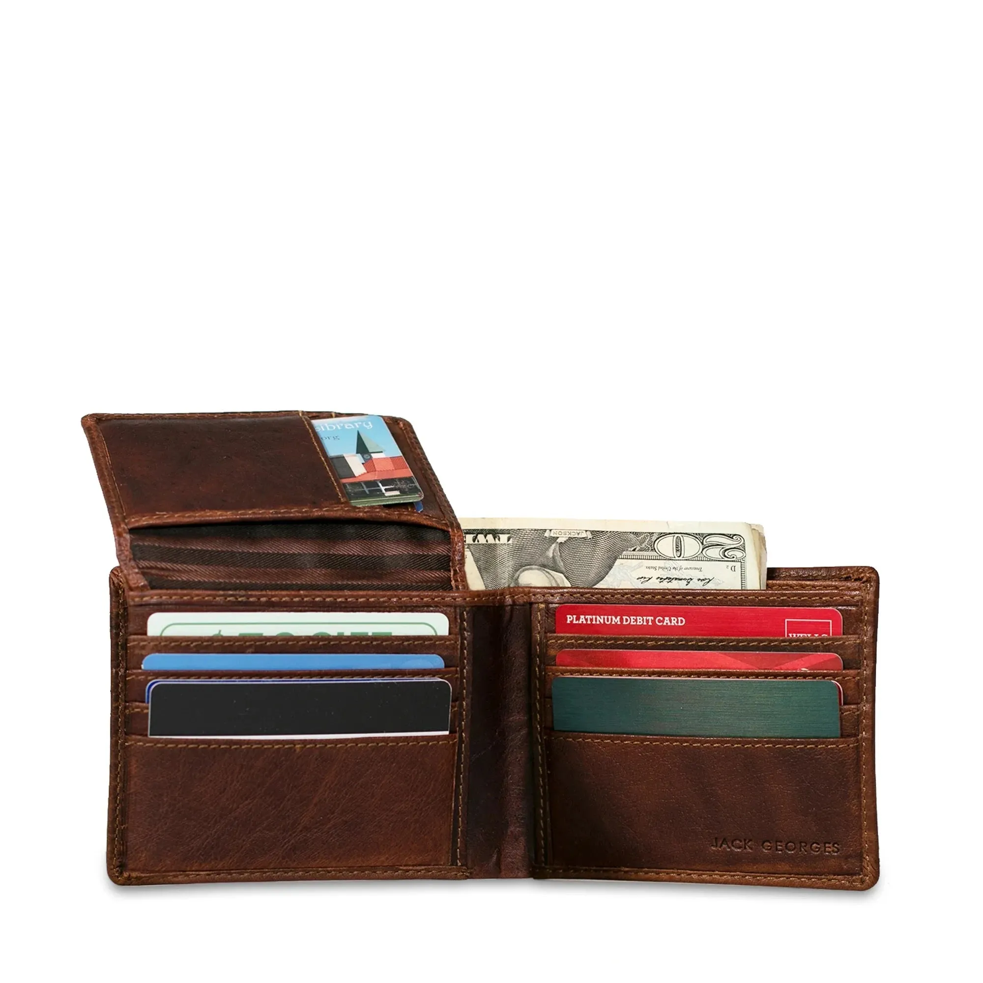Jack Georges Voyager Bifold Wallet with ID Flap