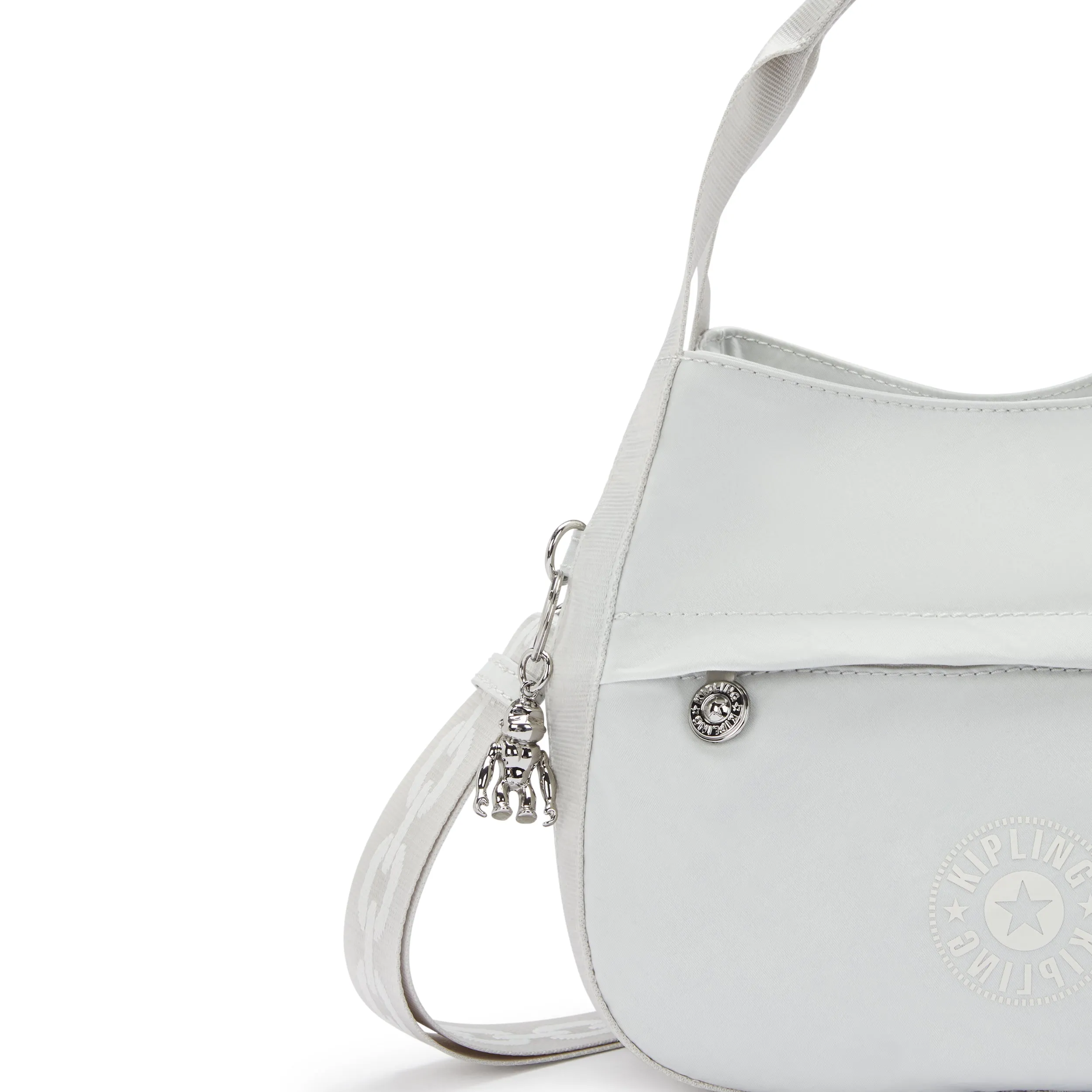 Kipling Bahar Satin Shoulder Bag - Silver Night