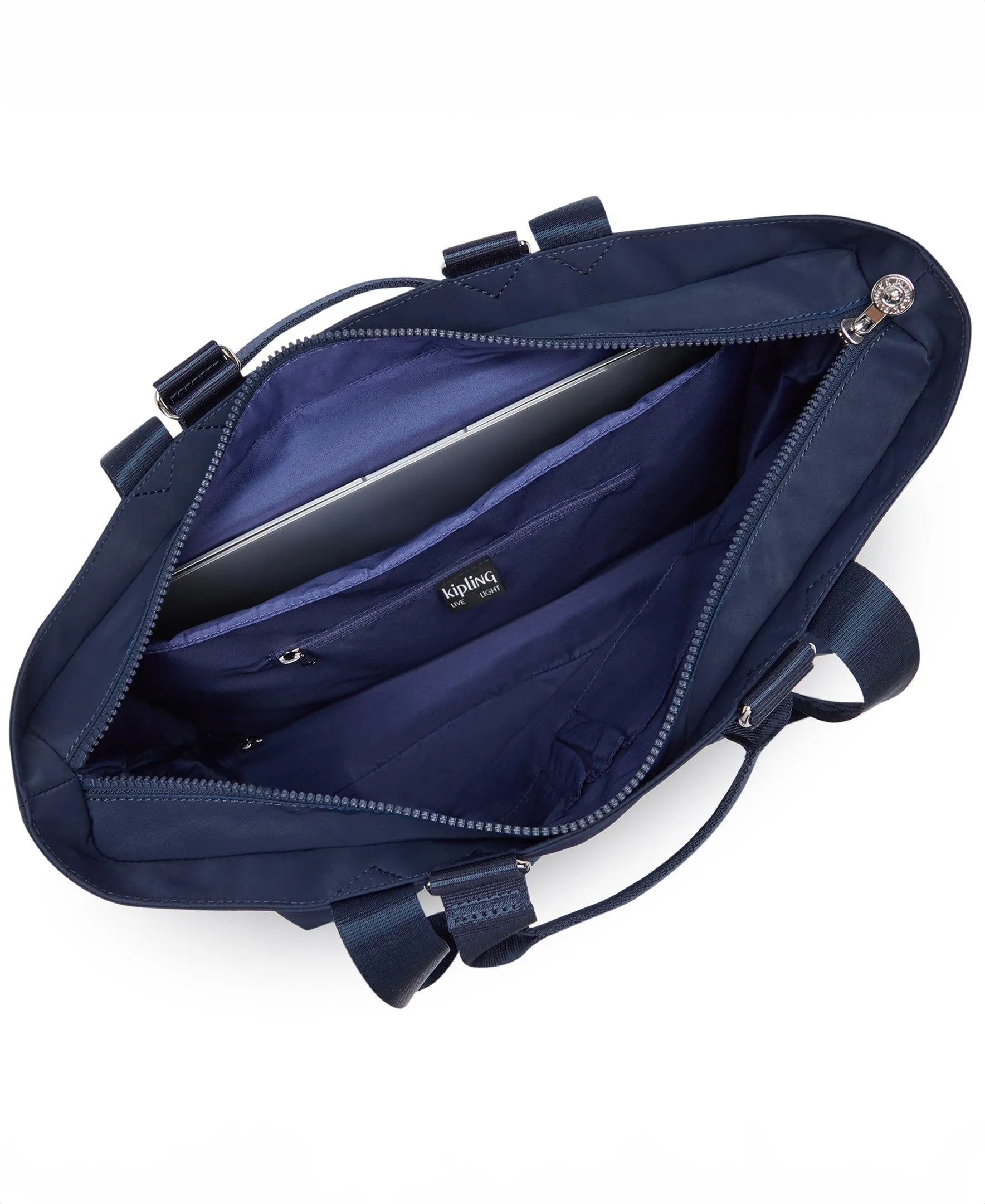 Kipling Charleen Satin 15" Laptop Tote Bag - Endless Blue F24