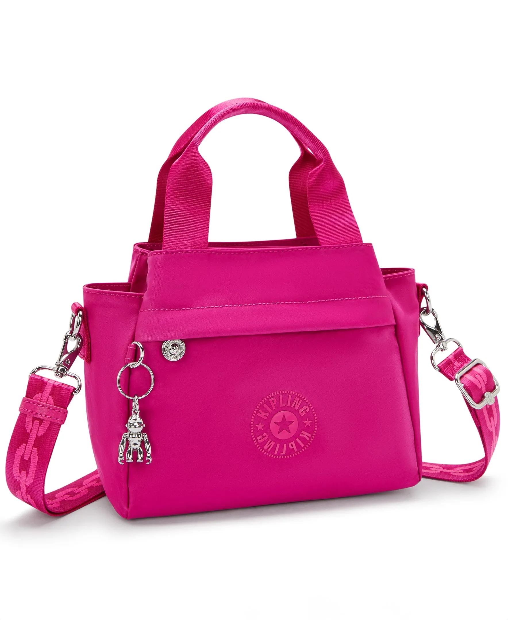 Kipling Cool Elysia Small Satin Shoulder Bag - Fuchsia Night