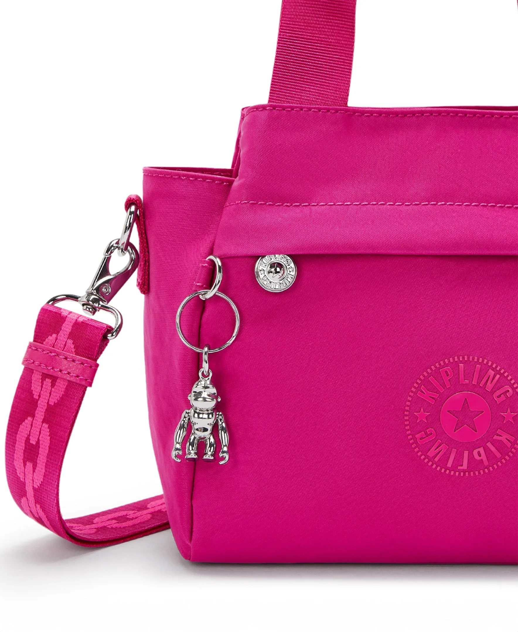 Kipling Cool Elysia Small Satin Shoulder Bag - Fuchsia Night