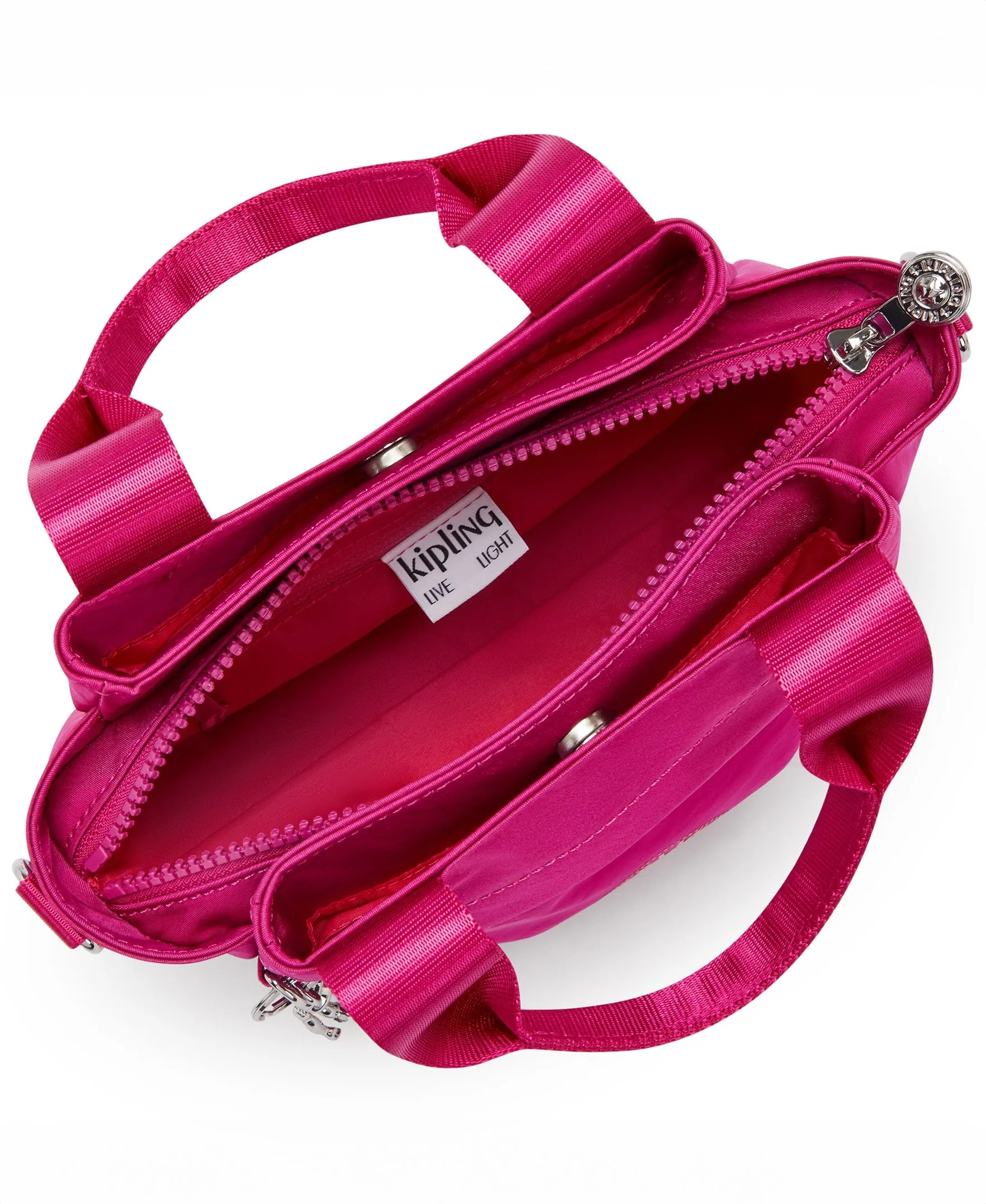 Kipling Cool Elysia Small Satin Shoulder Bag - Fuchsia Night