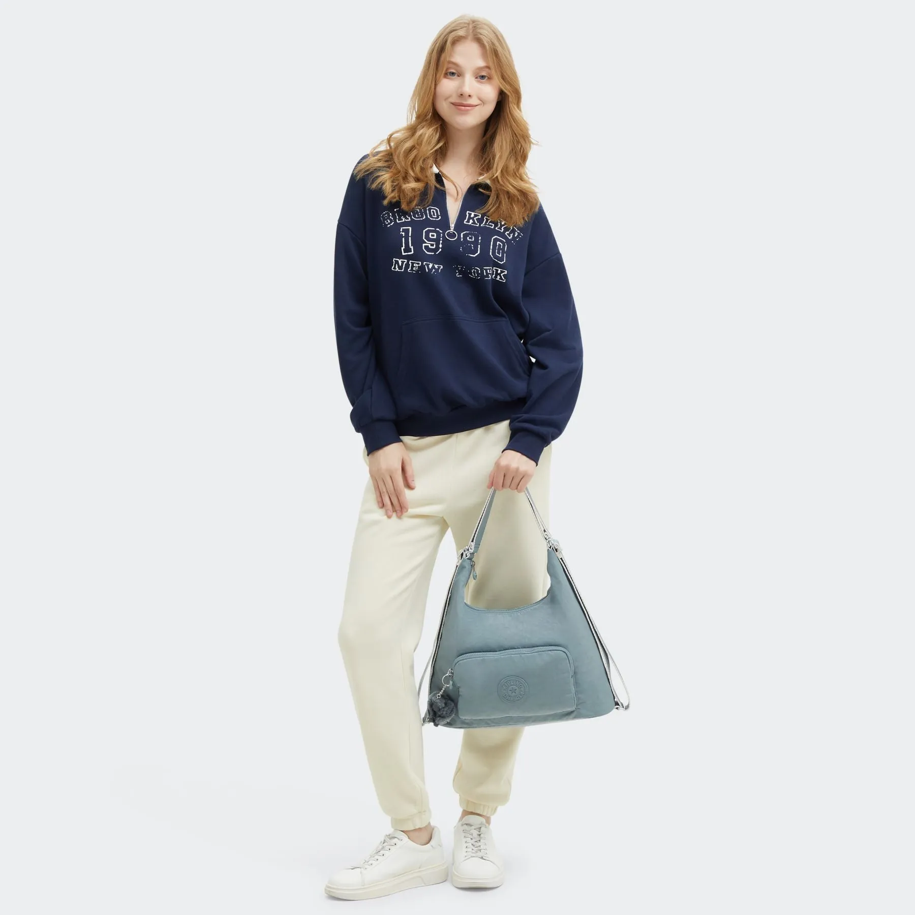 Kipling Yenna Convertible Shoulder Bag Backpack - Relaxed Grey