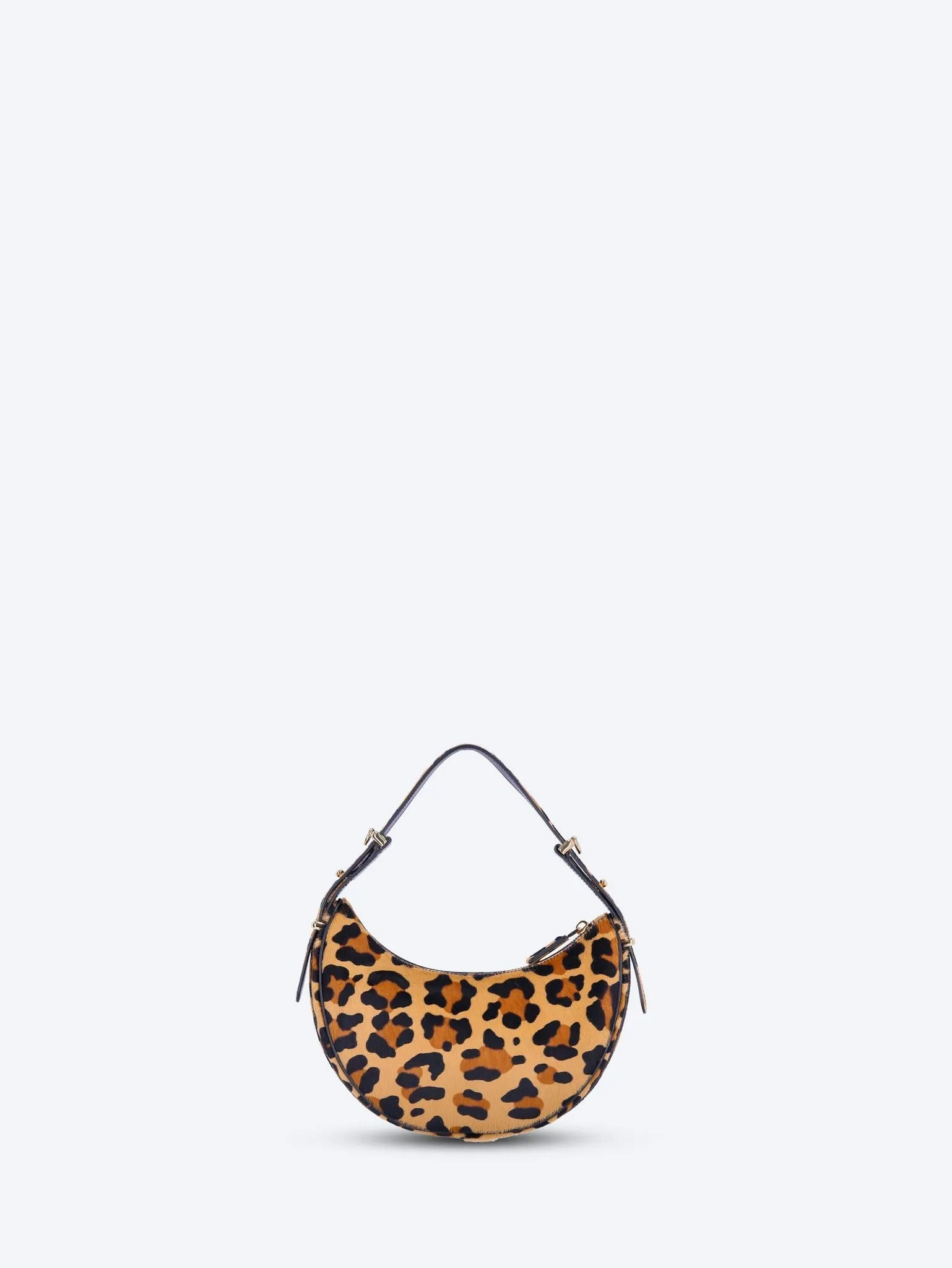 Leather arqué fur handbag
