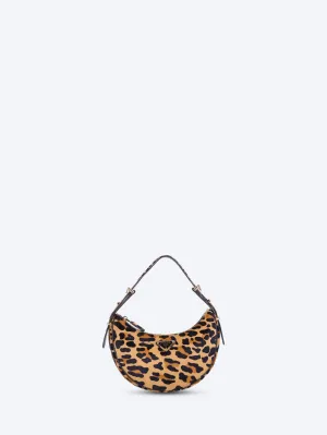Leather arqué fur handbag