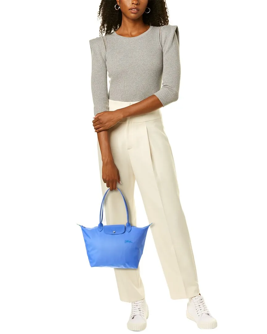 Longchamp Le Pliage Green Medium Canvas & Leather Shoulder Bag