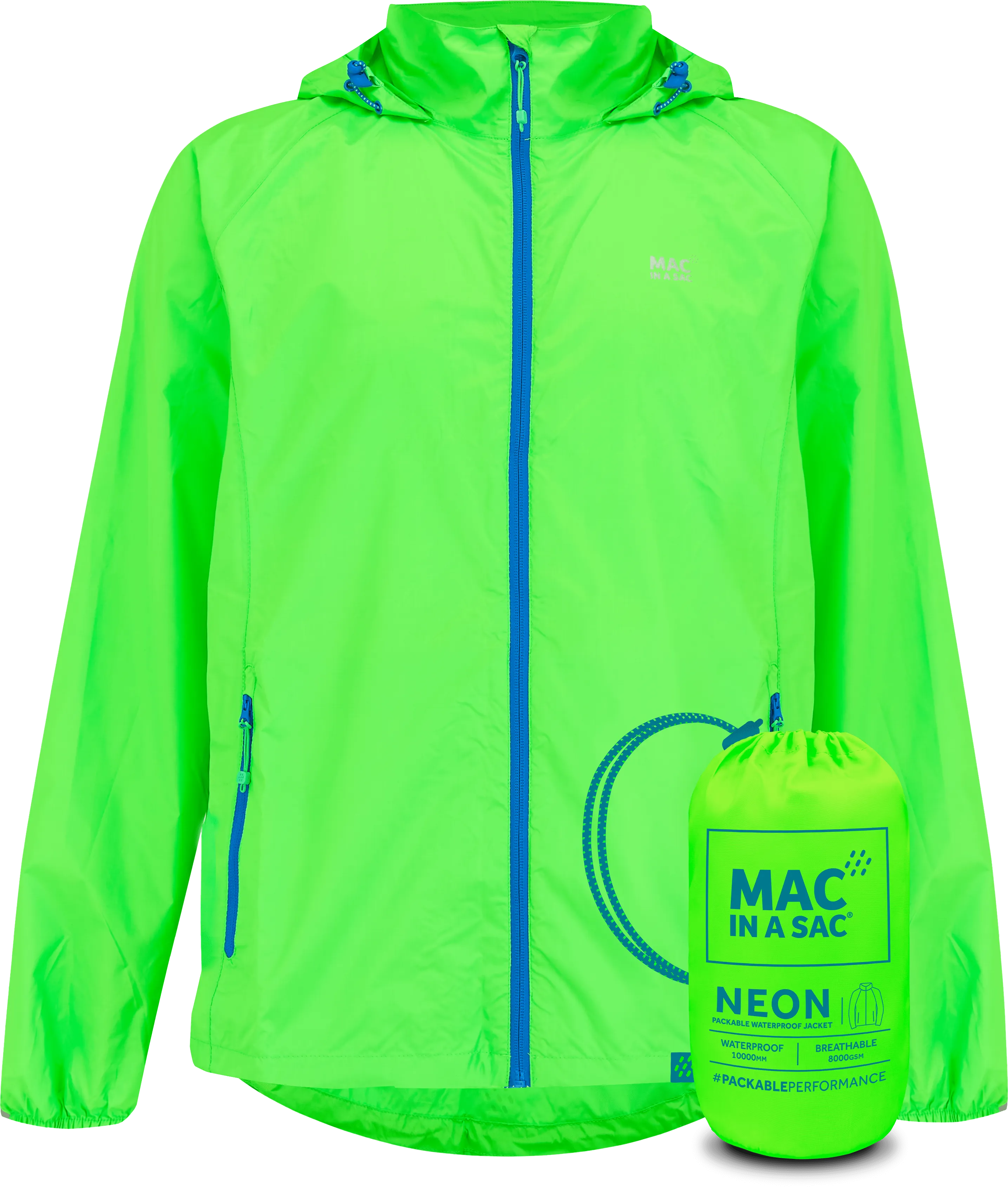 Mac In A Sac NEON 2 Jacket - Neon Green