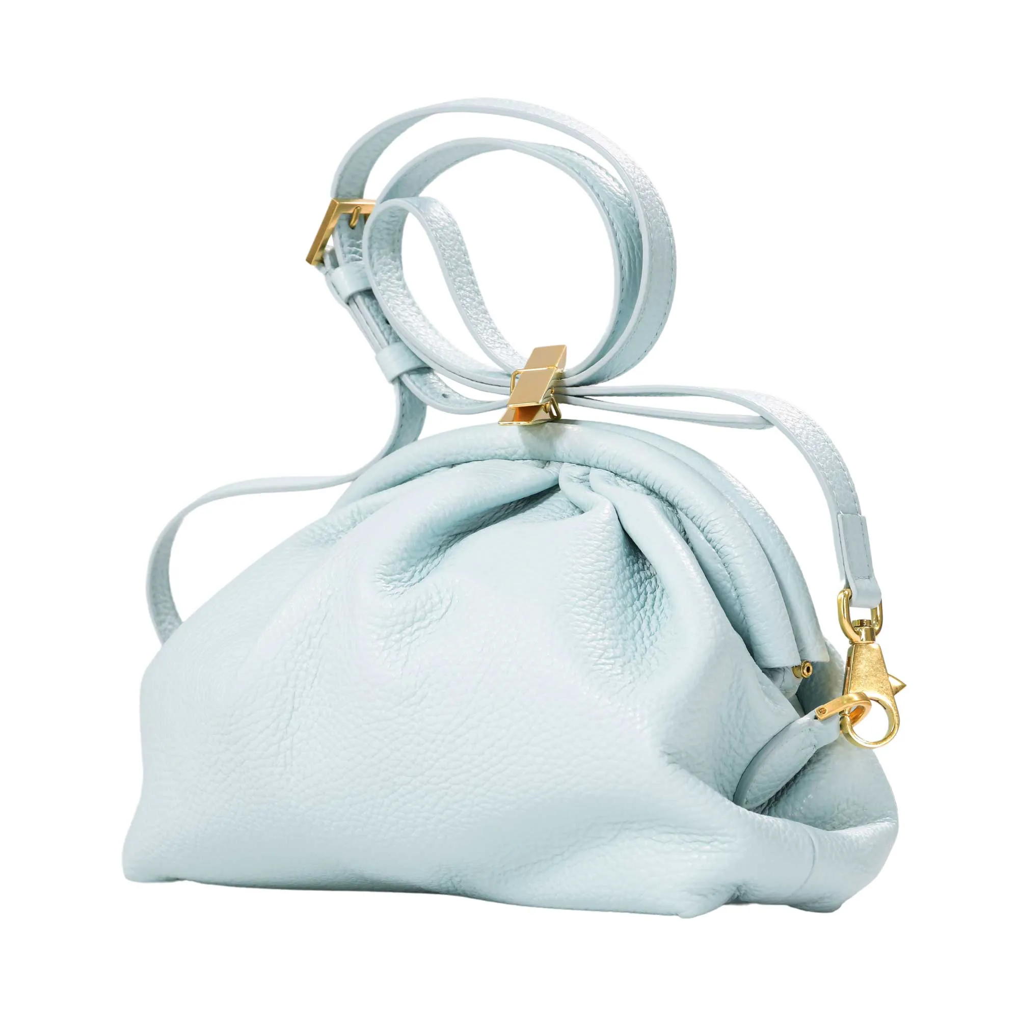 MAG Women's Aqua Grain Handbag Clothespin Pouch Small