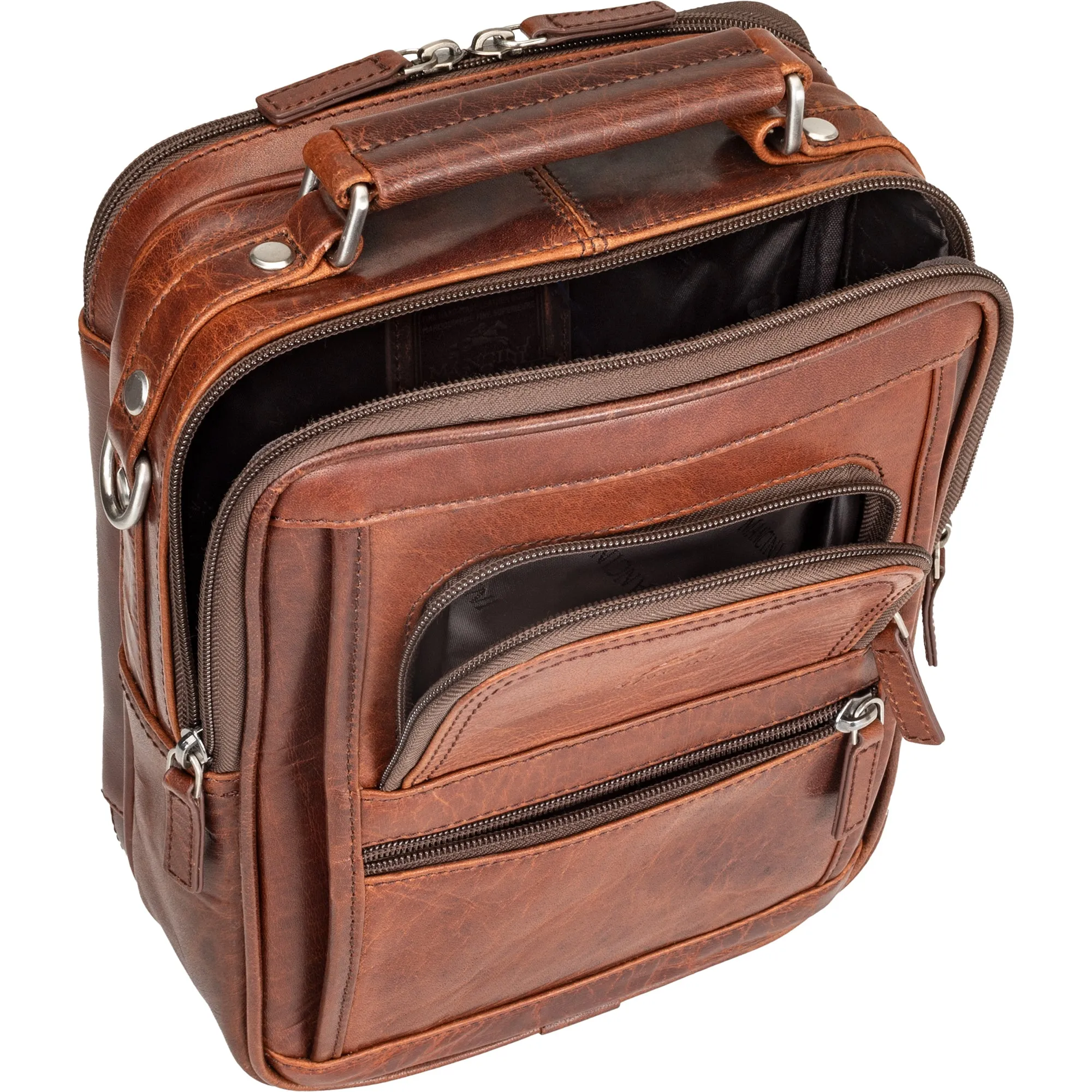 Mancini Buffalo Large Unisex Bag with Zippered Rear Organizer