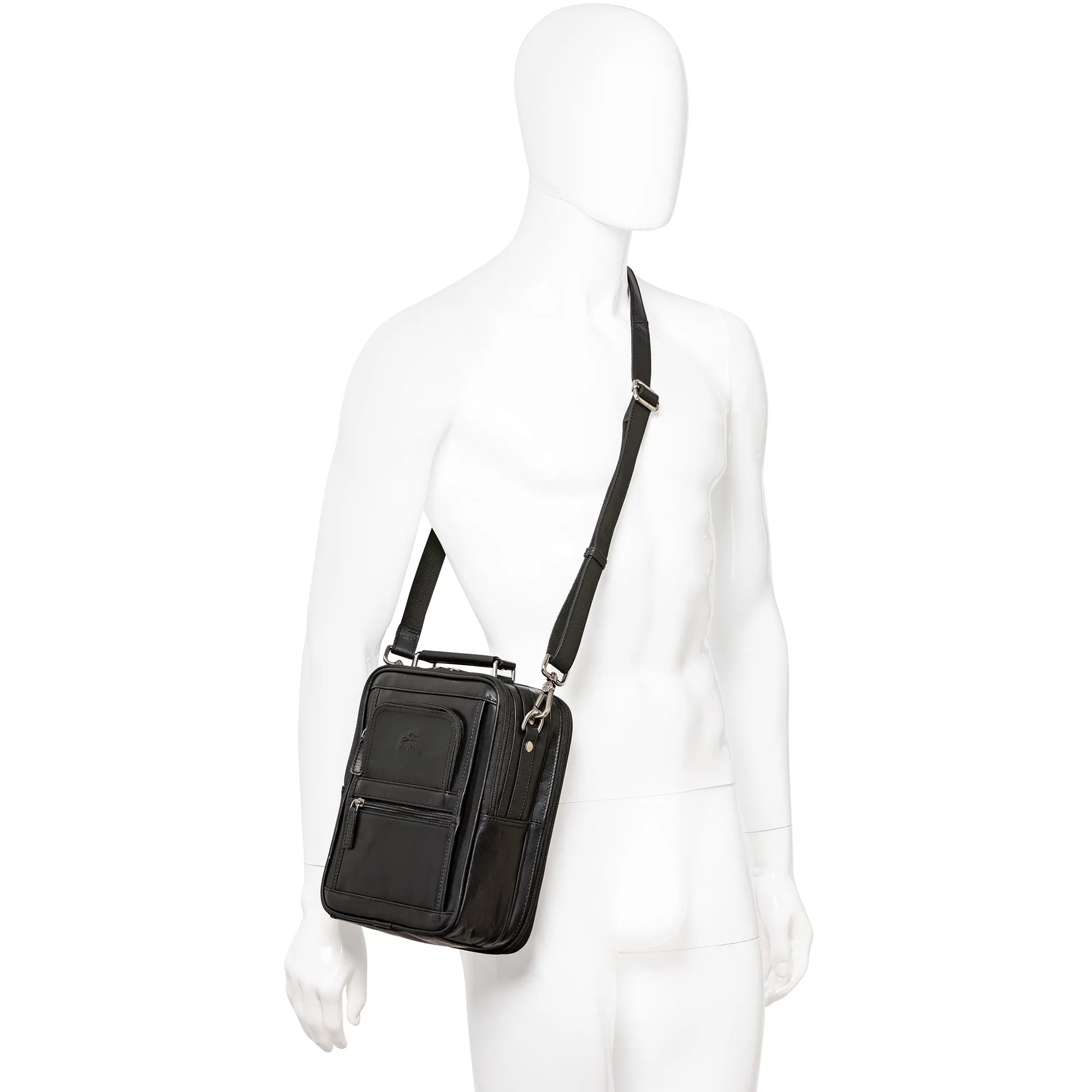 Mancini Buffalo Large Unisex Bag with Zippered Rear Organizer