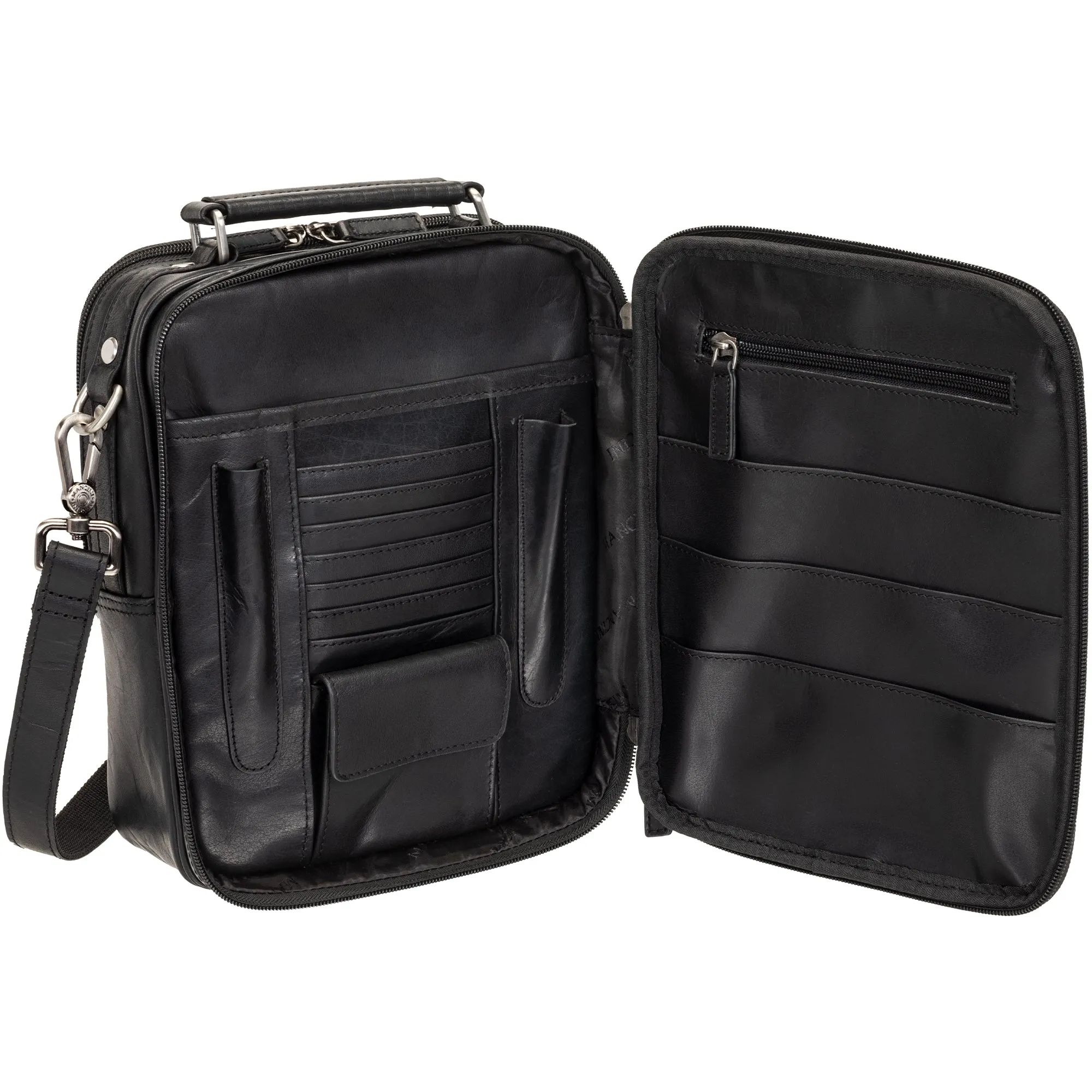 Mancini Buffalo Large Unisex Bag with Zippered Rear Organizer