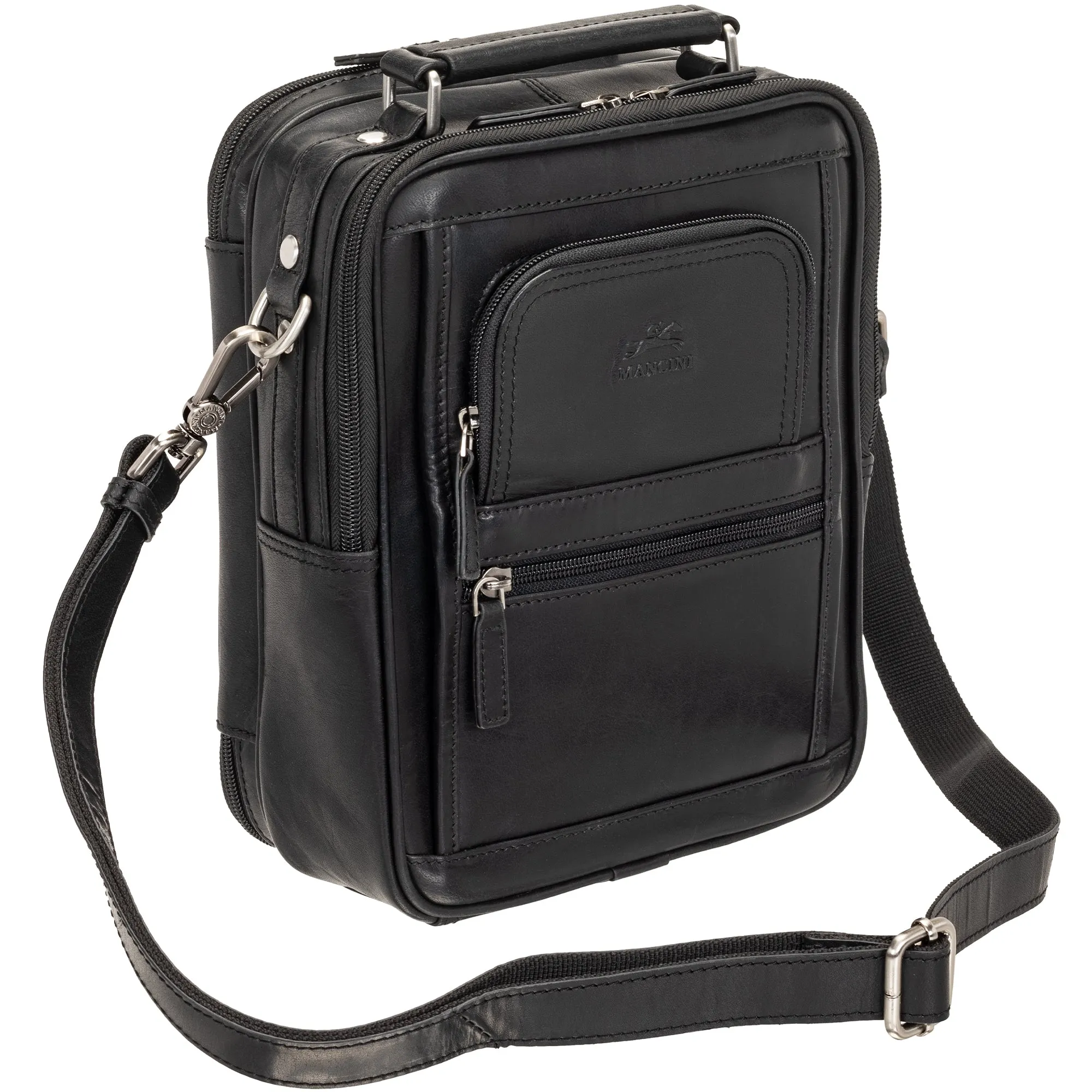 Mancini Buffalo Large Unisex Bag with Zippered Rear Organizer