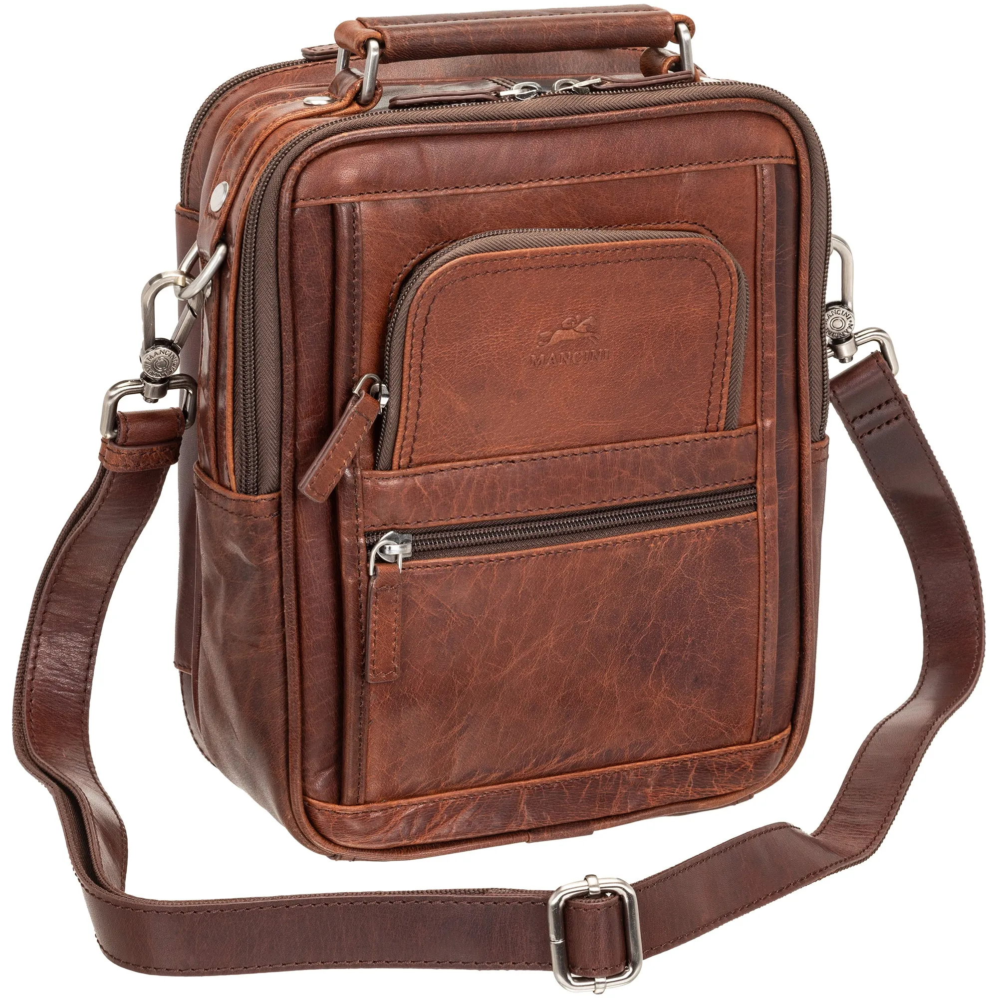 Mancini Buffalo Large Unisex Bag with Zippered Rear Organizer