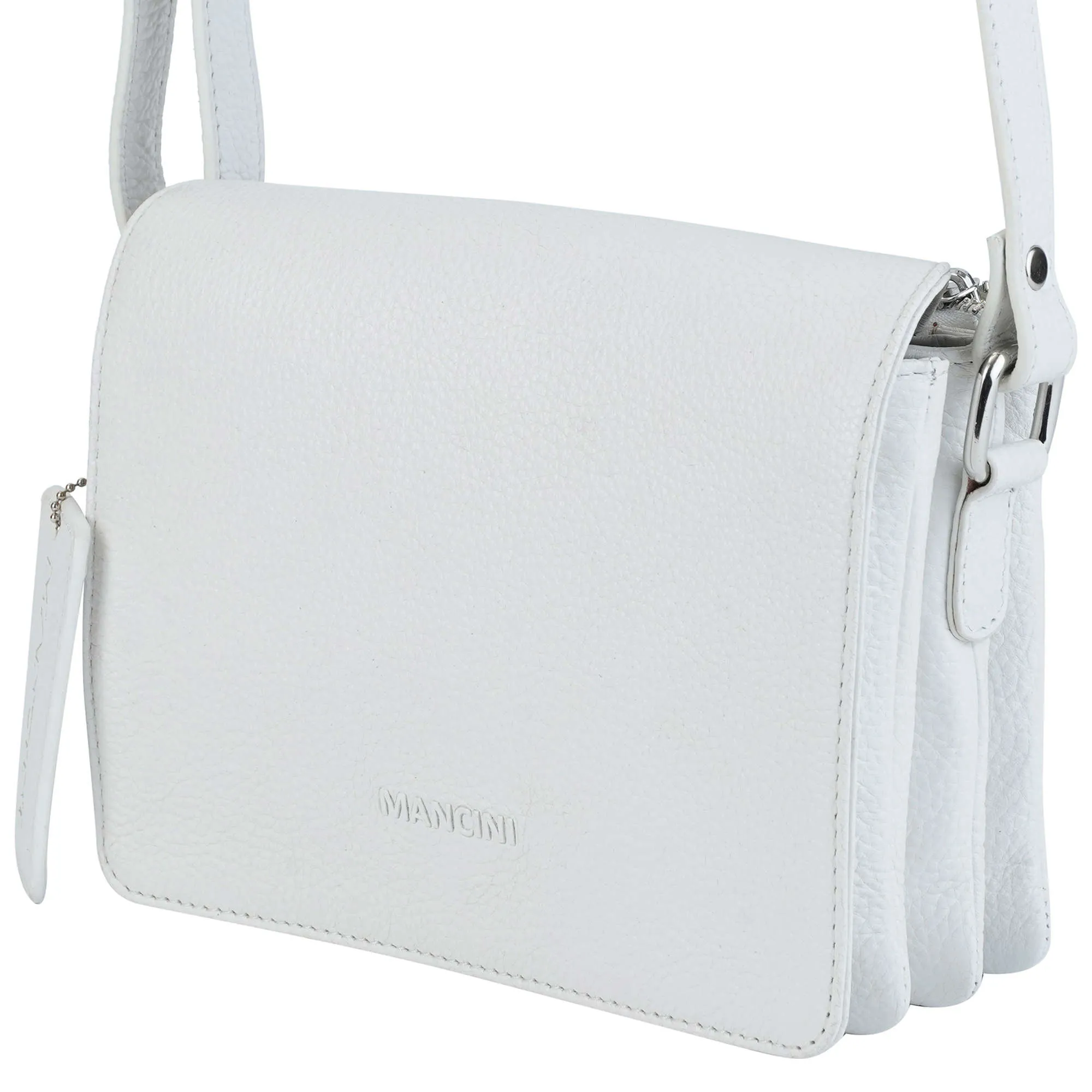 Mancini Pebbled Connie Small Crossbody Handbag