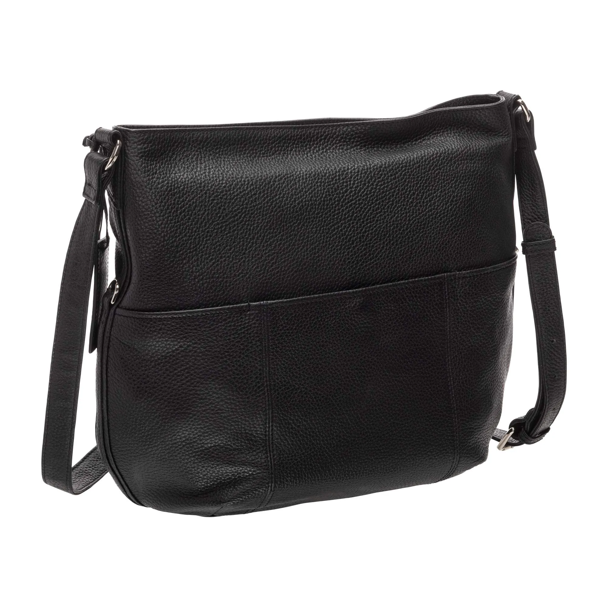 Mancini Pebbled Katherine Leather Shoulder Bag